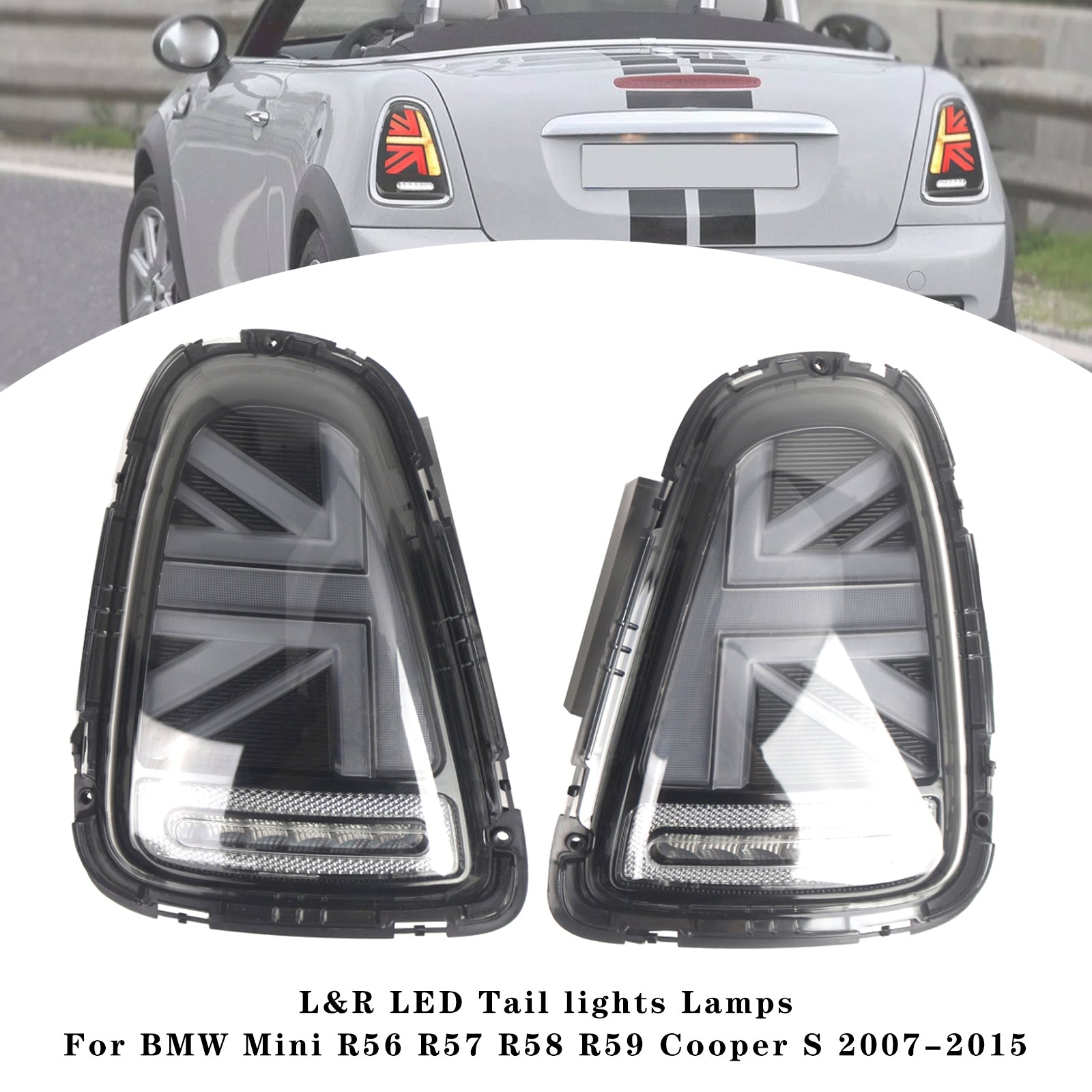 L&R LED Tail lights Lamps For BMW Mini R56 R57 R58 R59 Cooper S 2007-2015 Grey
