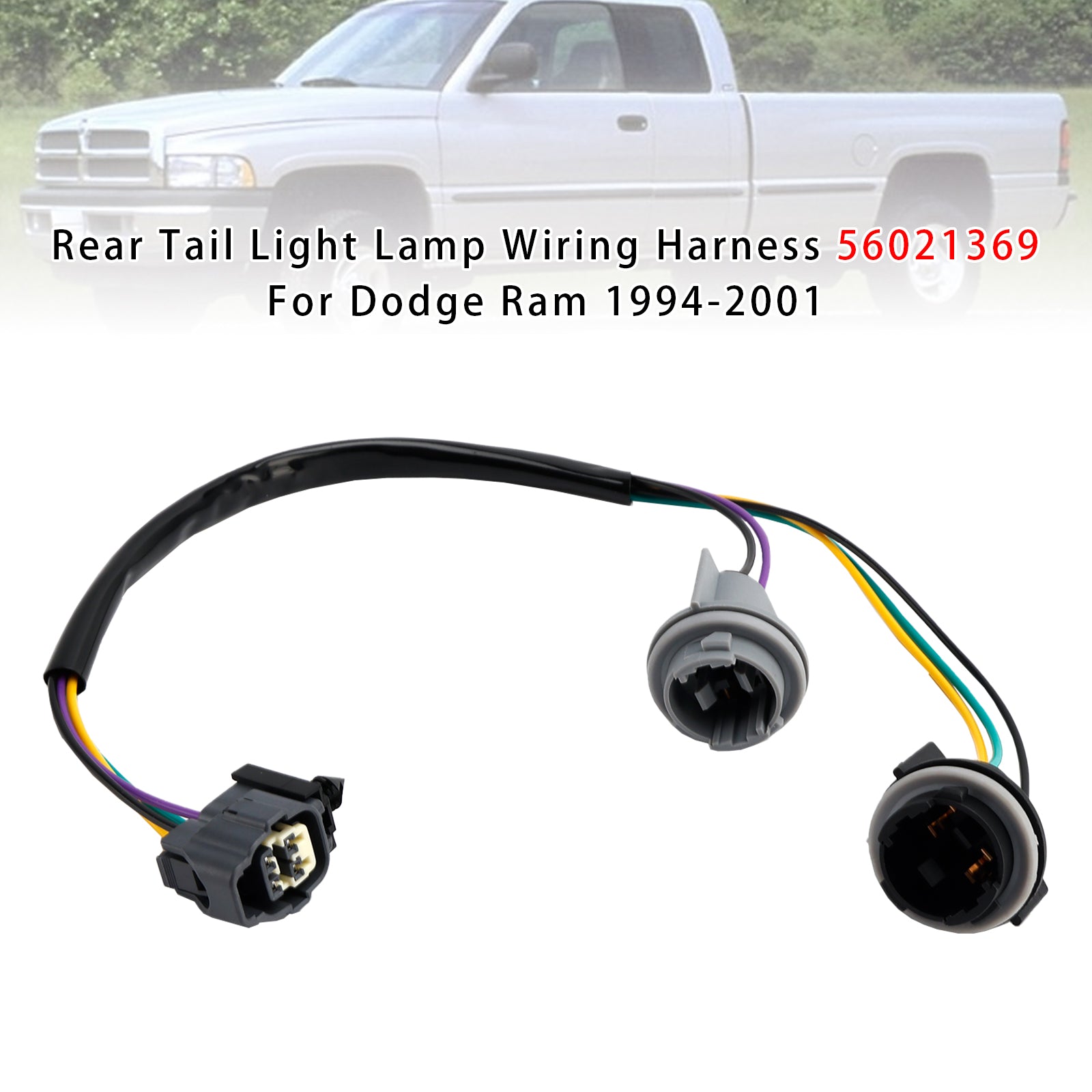 1994-2001 Dodge Ram Rear Tail Light Lamp Wiring Harness 56021369