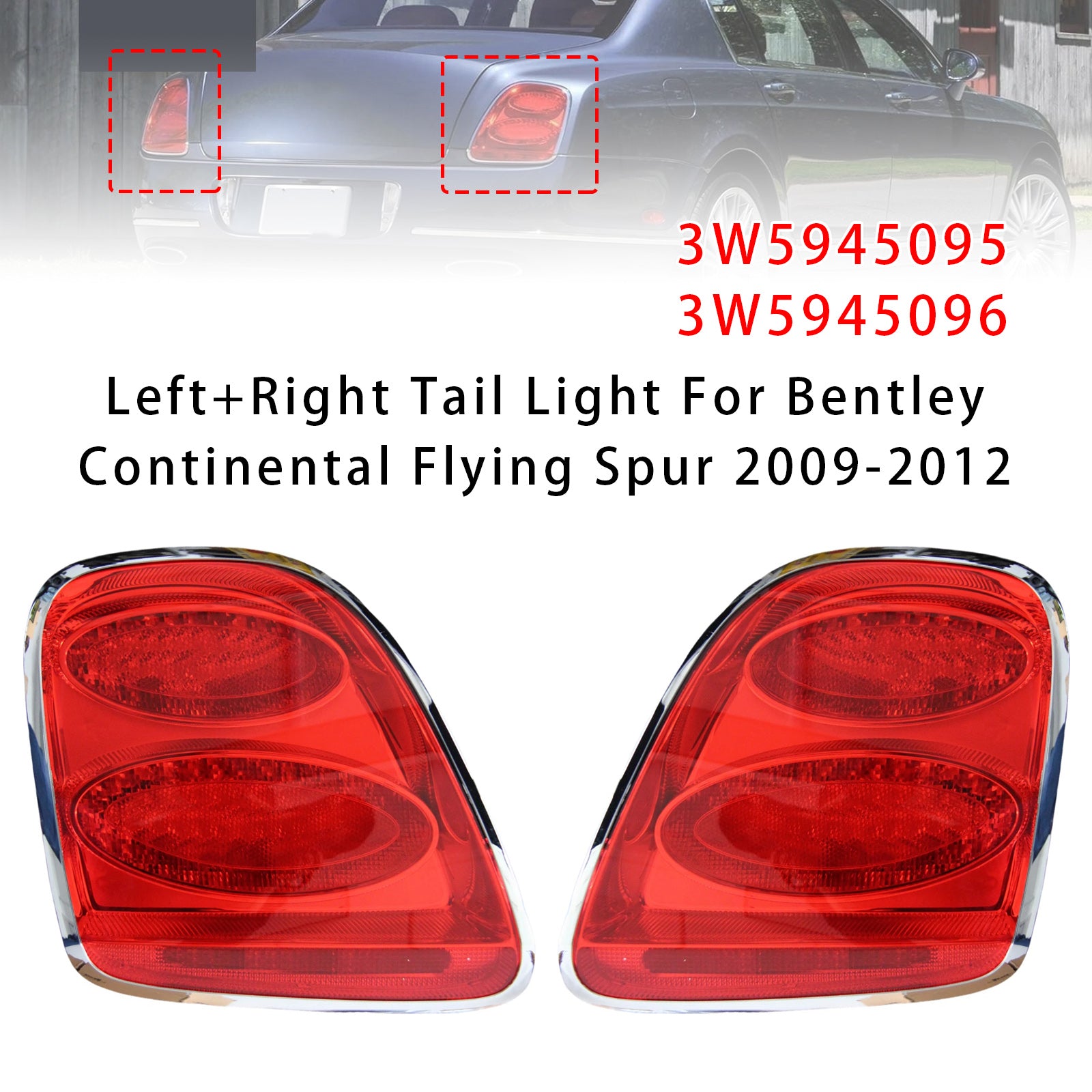 Left+Right Tail Light For Bentley Continental Flying Spur 2009-2012