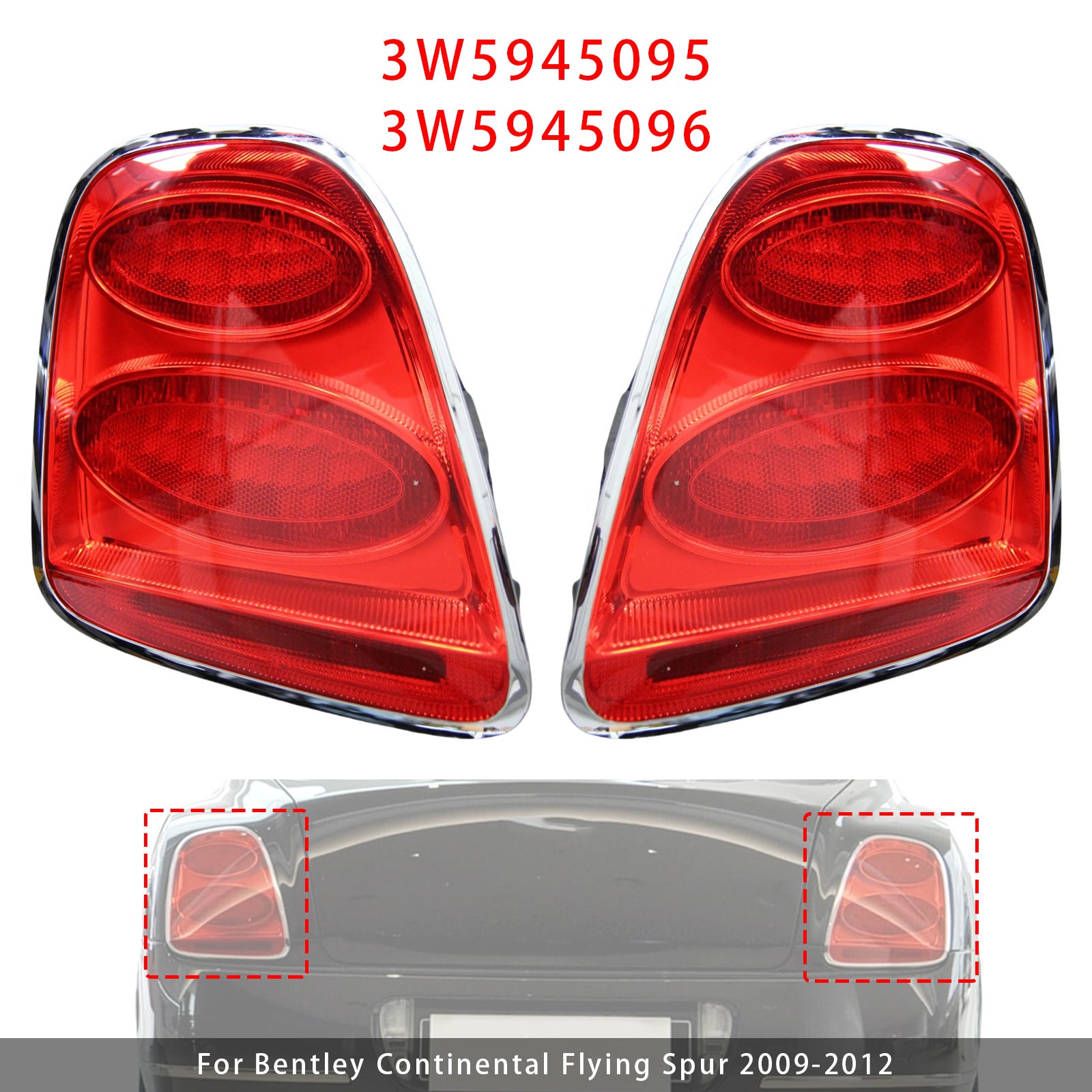 Left+Right Tail Light For Bentley Continental Flying Spur 2009-2012