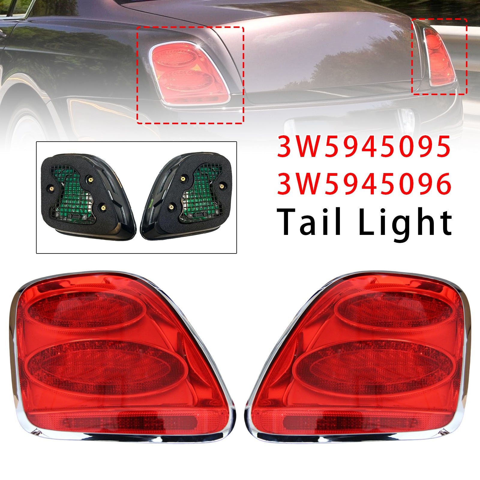 Left+Right Tail Light For Bentley Continental Flying Spur 2009-2012