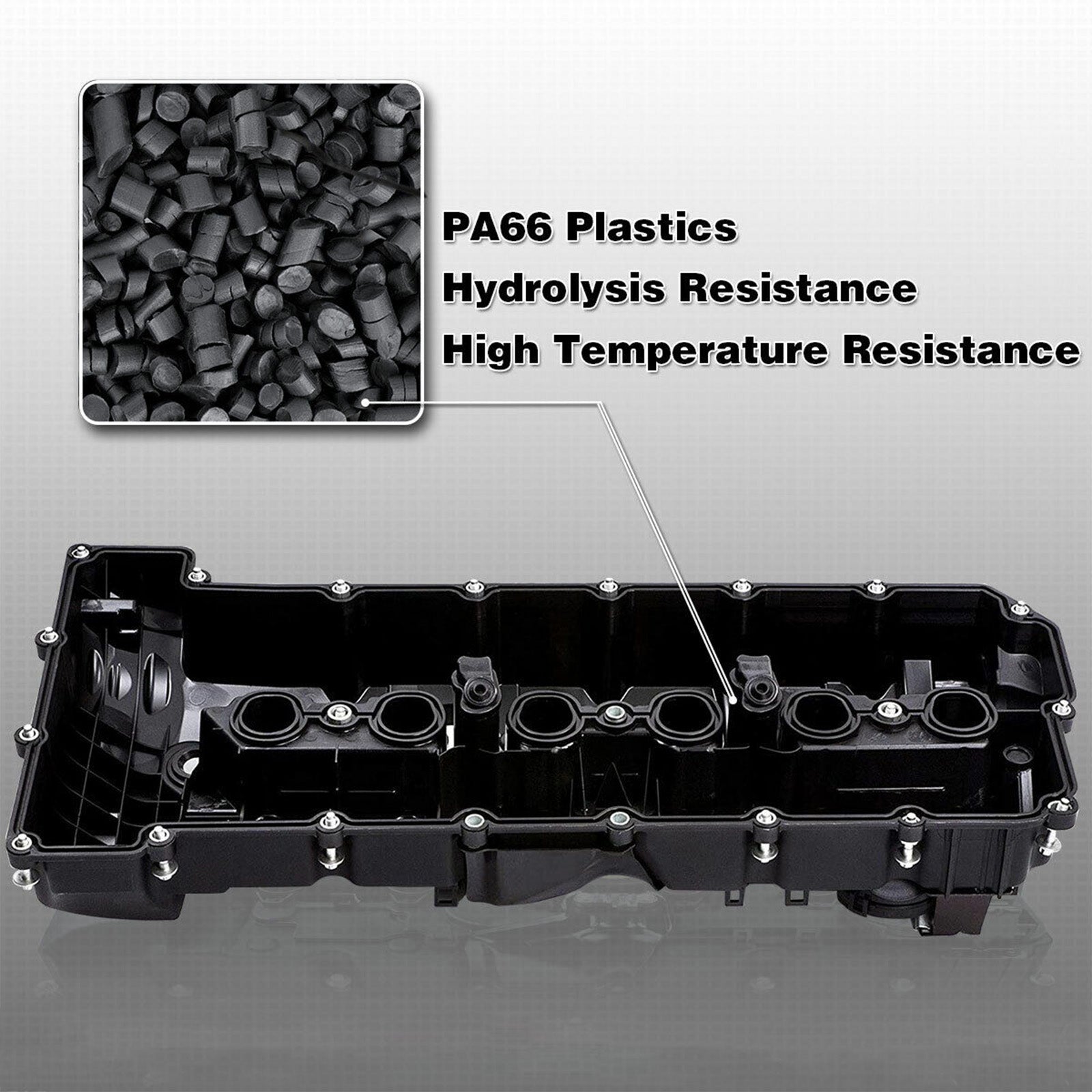 11127552281 URO011833 264-935 Valve Cover w/ Gasket Bolts BMW 528xi 2008 L6 3.0L