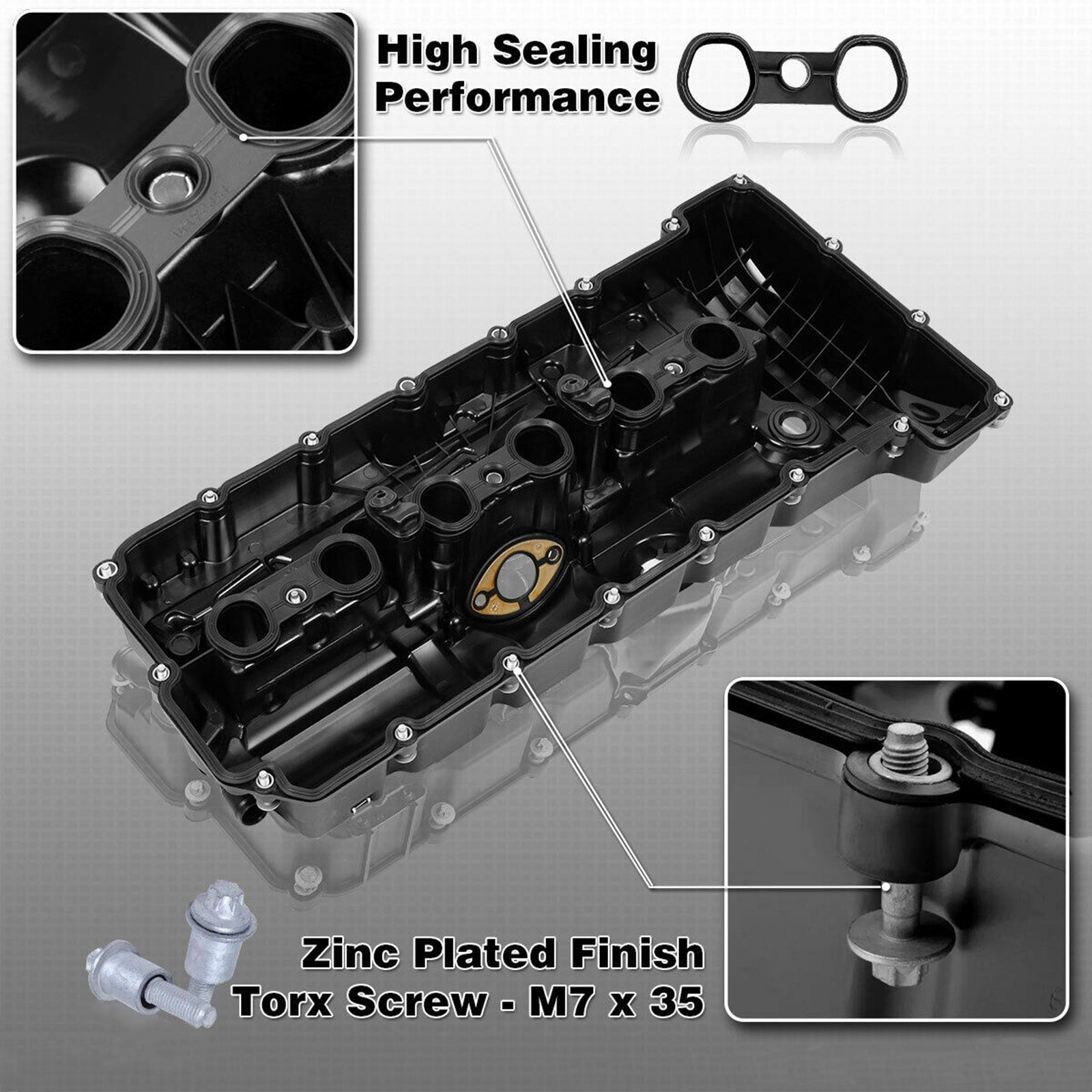 11127552281 URO011833 264-935 Valve Cover w/ Gasket Bolts BMW 528xi 2008 L6 3.0L