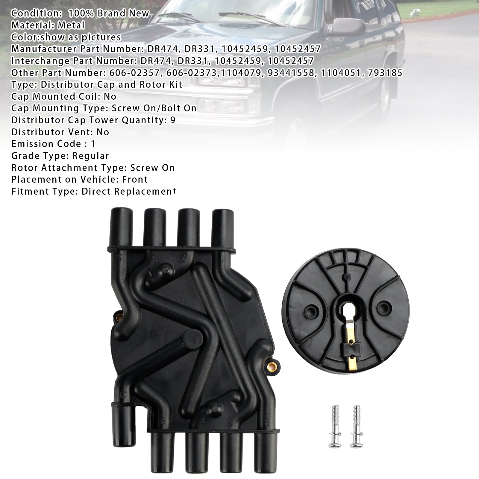 Distributor Cap and Rotor Kit 10452459 For Chevy K1500 GMC 5.7L Vortec