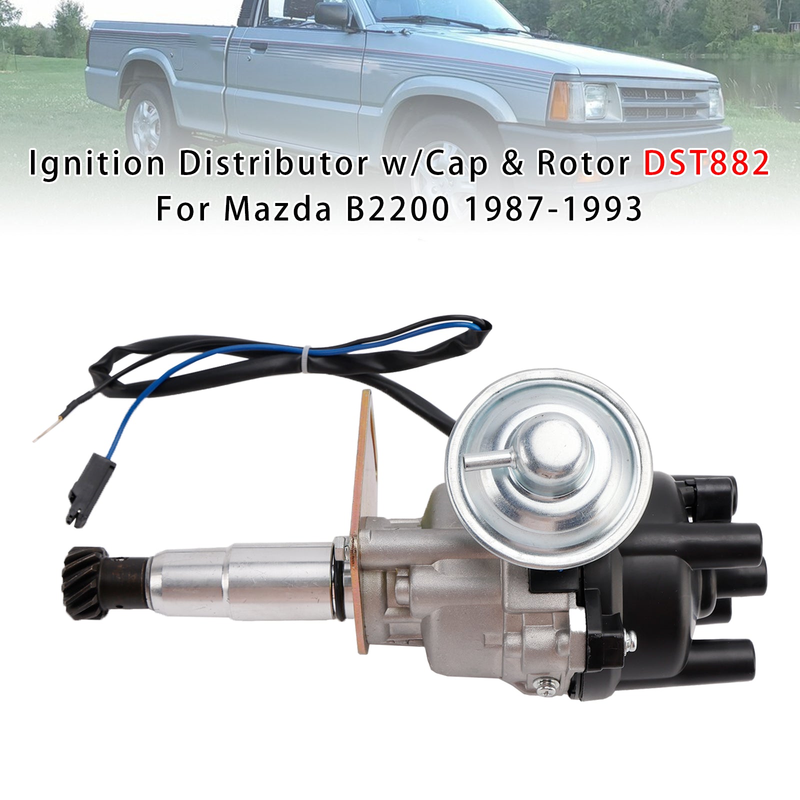 Ignition Distributor w/Cap & Rotor DST882 For Mazda B2200 1987-1993