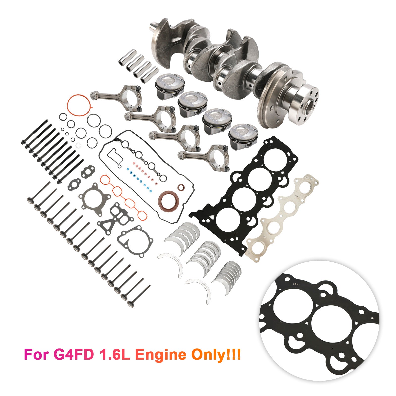 Kia Soul (AM) 2012-2014 G4FD 1.6L Kit de reconstrucción de motor con cigüeñal y biela