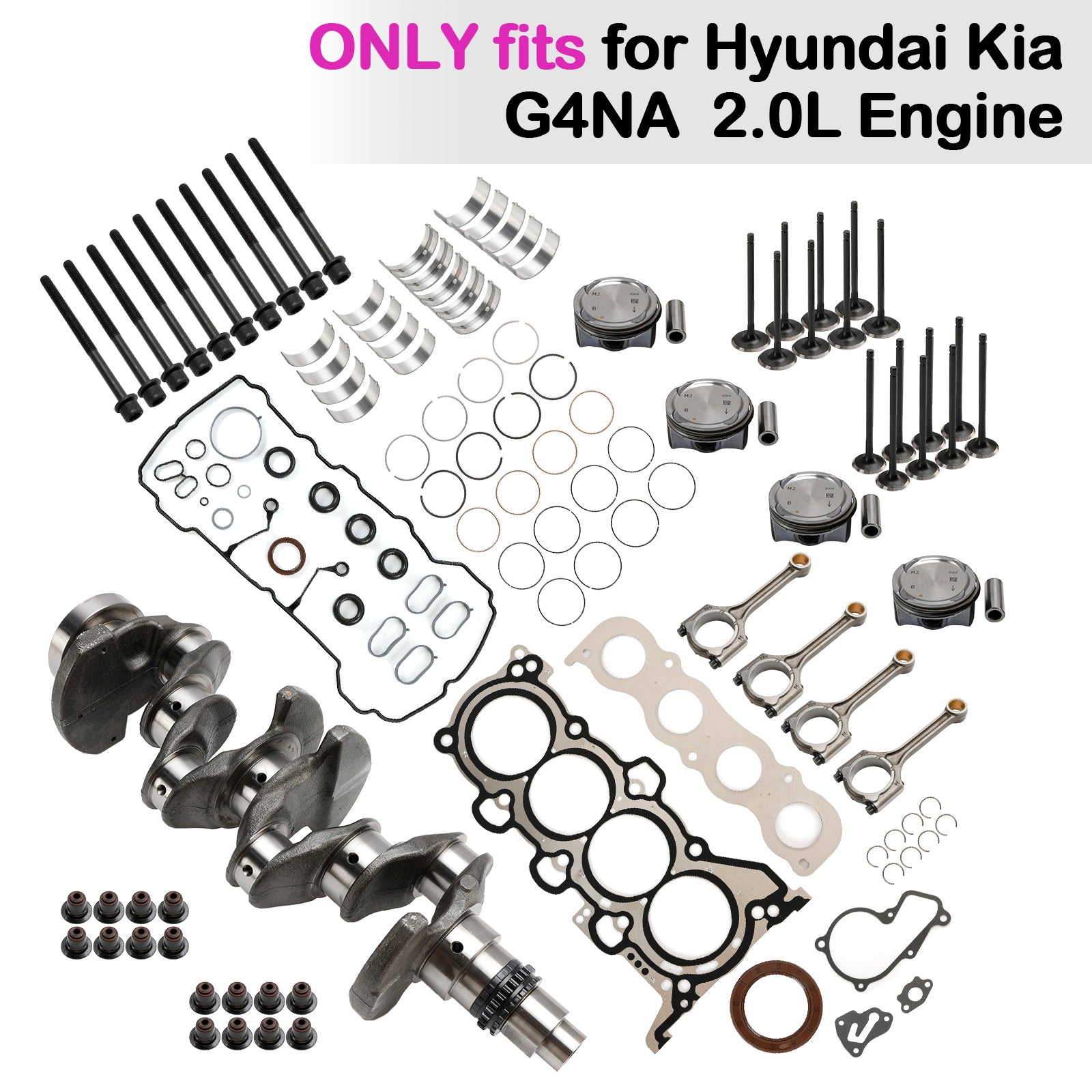 G4NA 2.0L Engine Rebuild Kit Crankshaft Con Rods Gasket Kit for HYUNDAI KIA