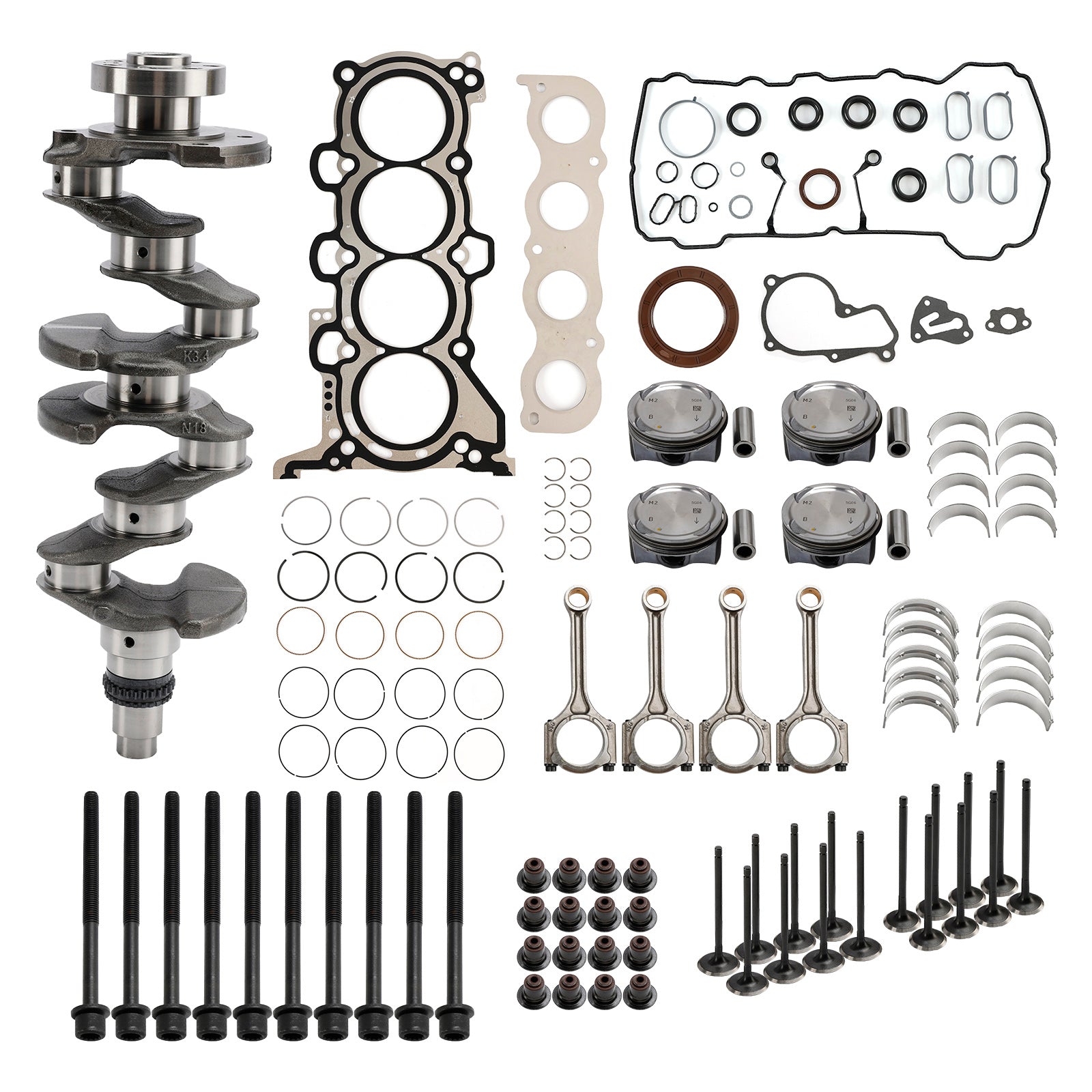 G4NA 2.0L Engine Rebuild Kit Crankshaft Con Rods Gasket Kit for HYUNDAI KIA