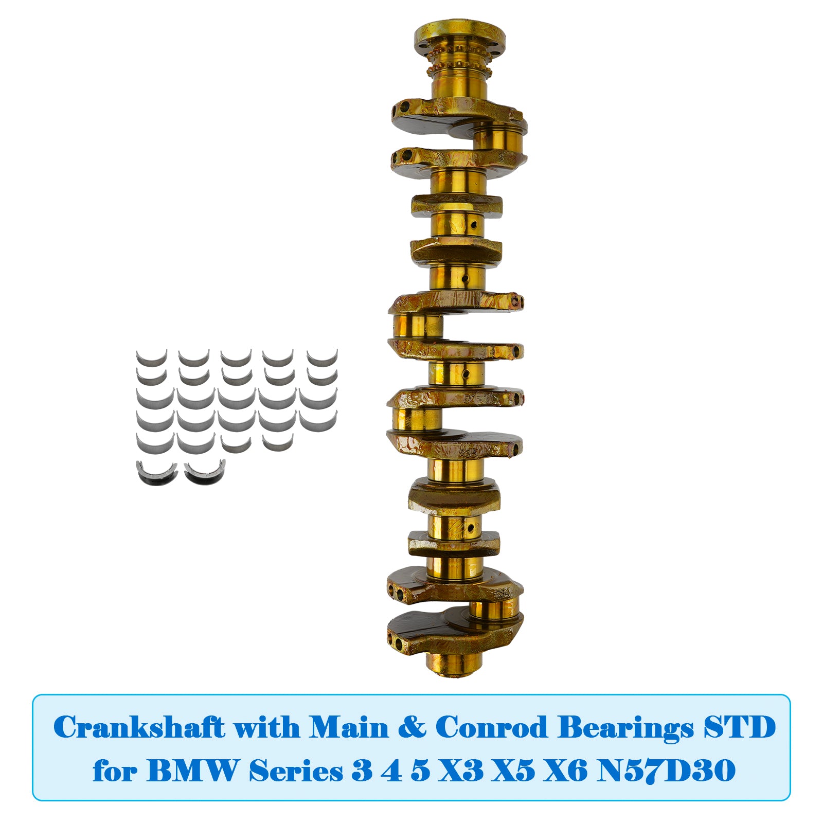 Crankshaft with Main & Conrod Bearings STD for BMW Series 3 4 5 X3 X5 X6 N57D30