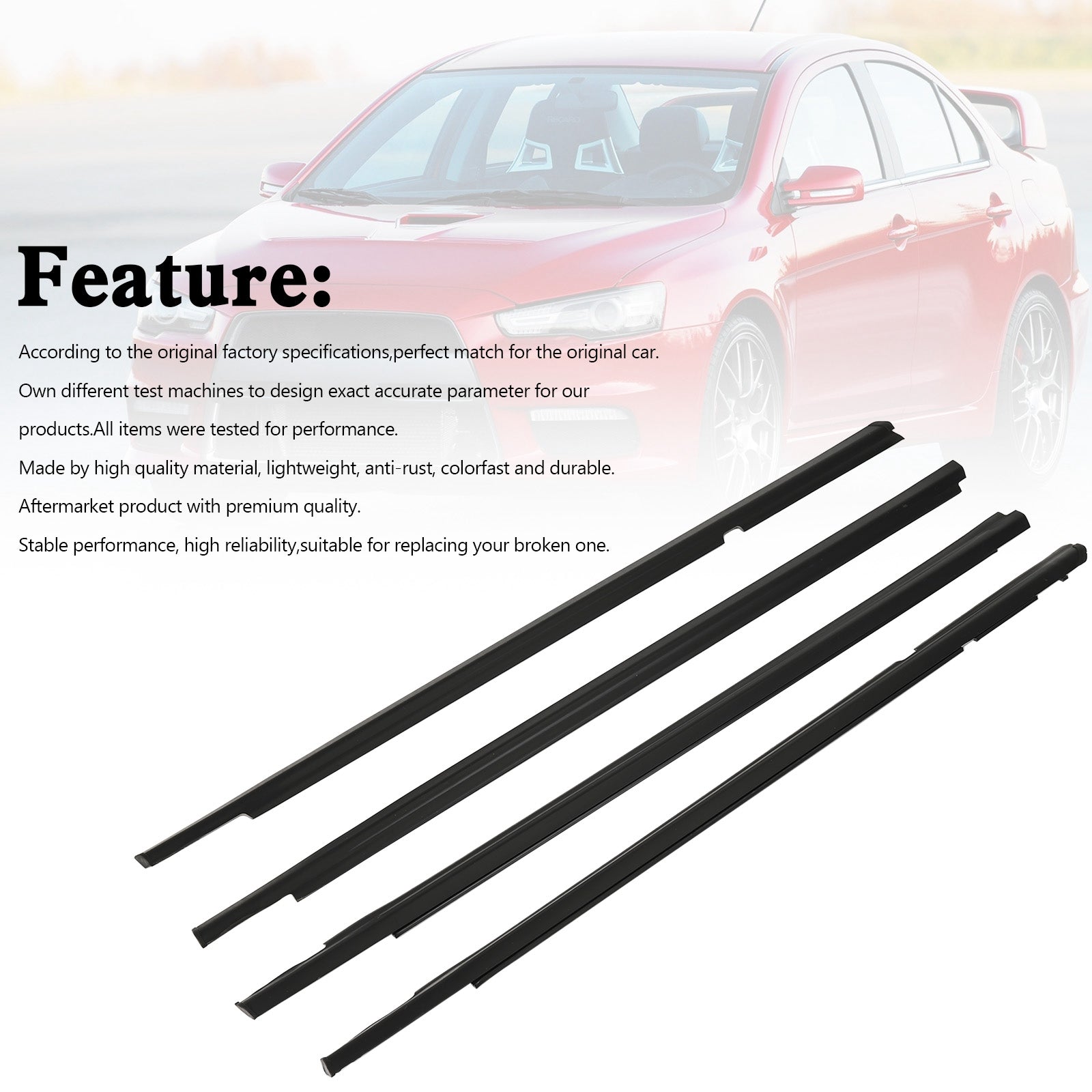 Mitsubishi Lancer 2008-2017 Juego de cinturones de puerta con burlete 5727A005 5727A006