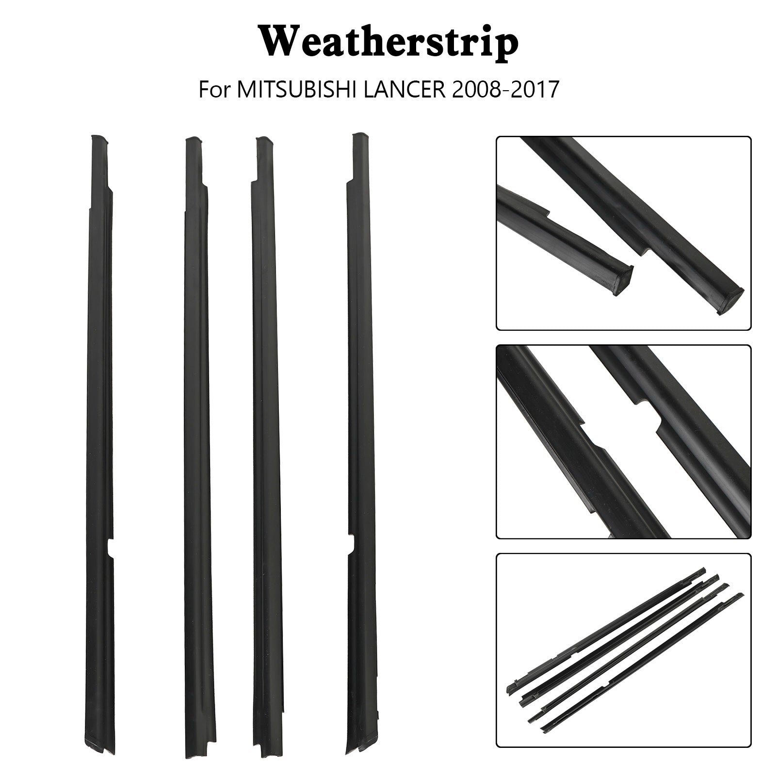 Mitsubishi Lancer 2008-2017 Juego de cinturones de puerta con burlete 5727A005 5727A006