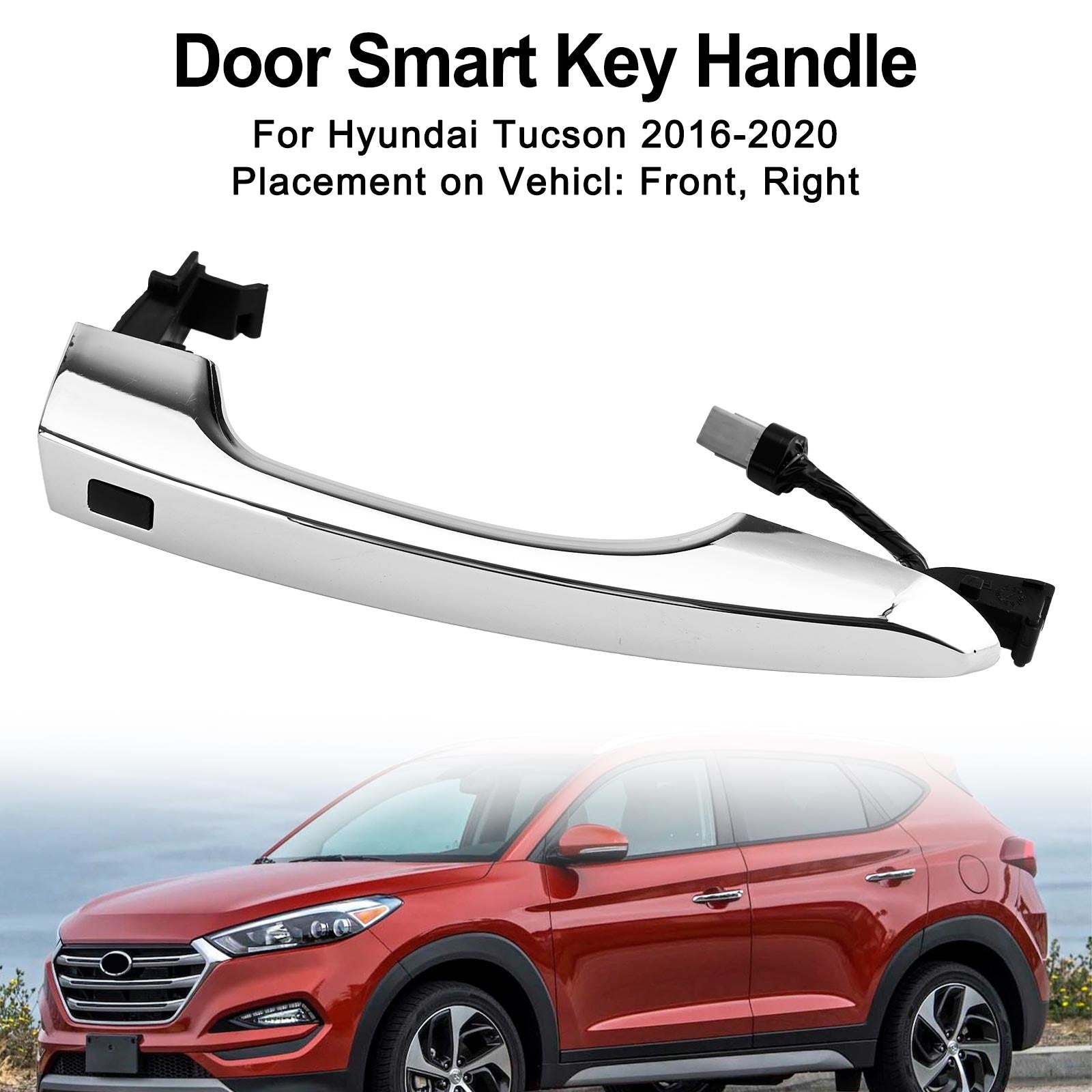 Hyundai Tucson 2016-2020 Manija de llave inteligente para puerta exterior delantera derecha 82661D3710
