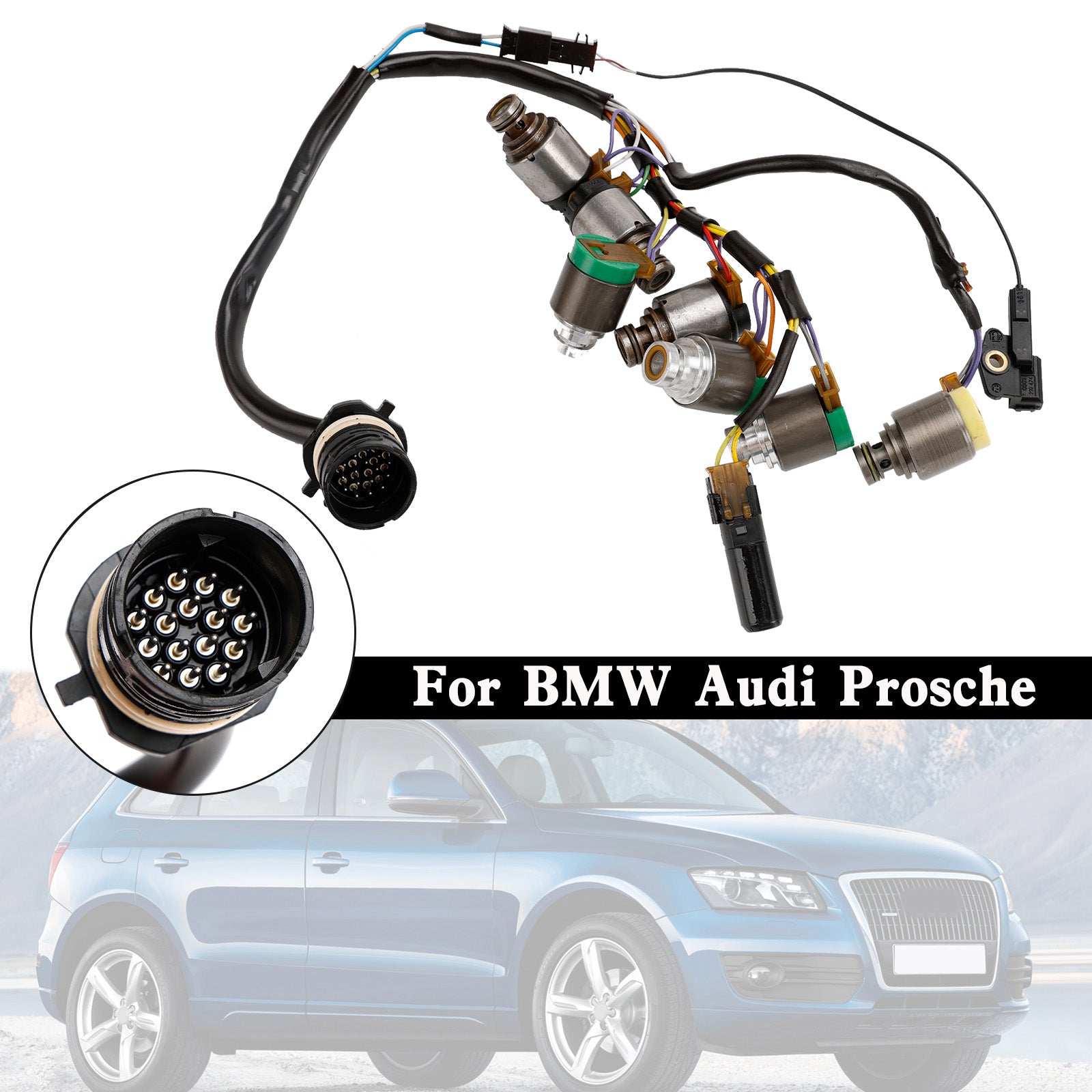 Audi(ZF5HP-19FL, FLA(01V) 1995-ON) 내부 하네스가 있는 7개 5HP19 변속기 솔레노이드