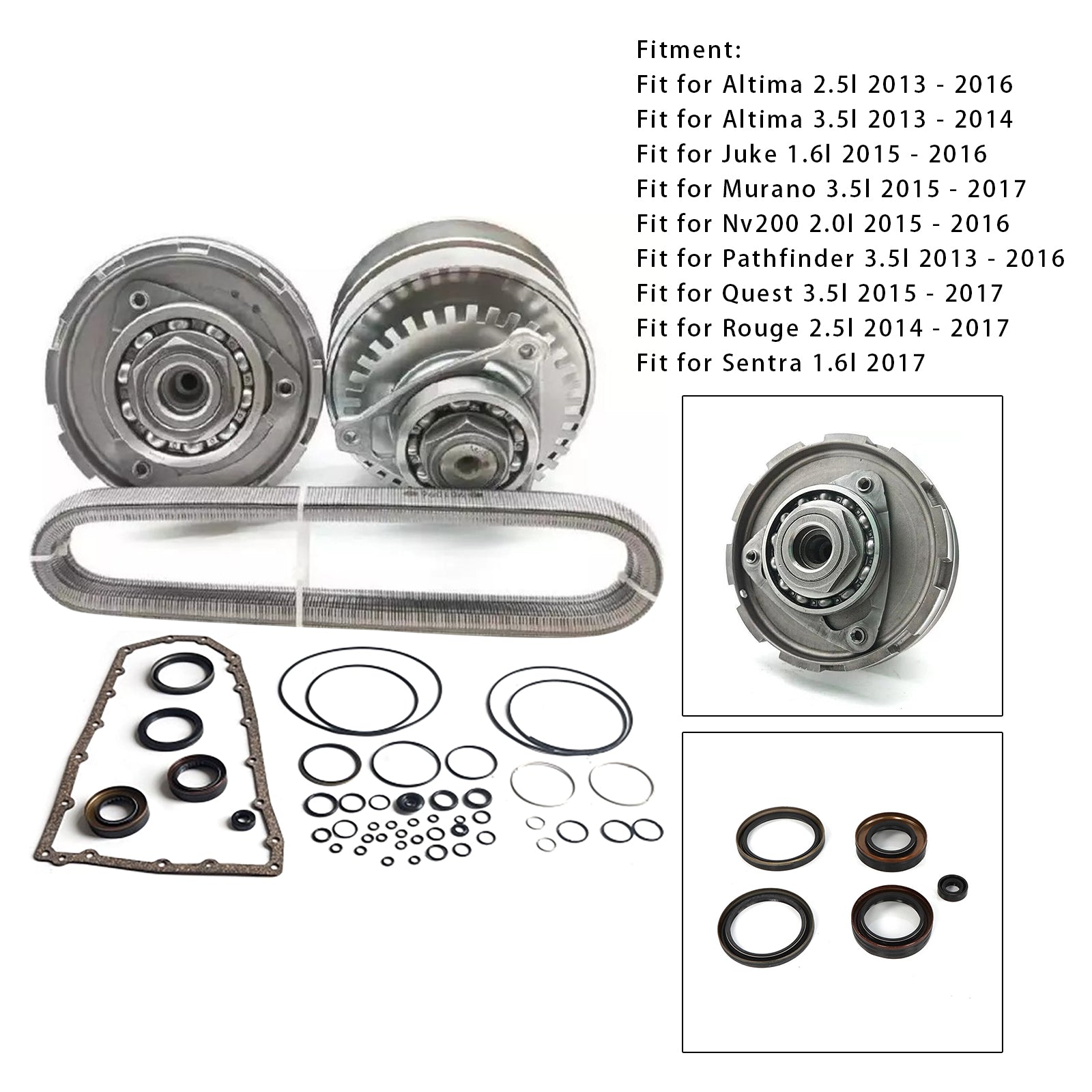 2015-2017 Quest 3.5l RE0F10E JF017E CVT Transmission Master Rebuild Kit W/Chain Belt 25T