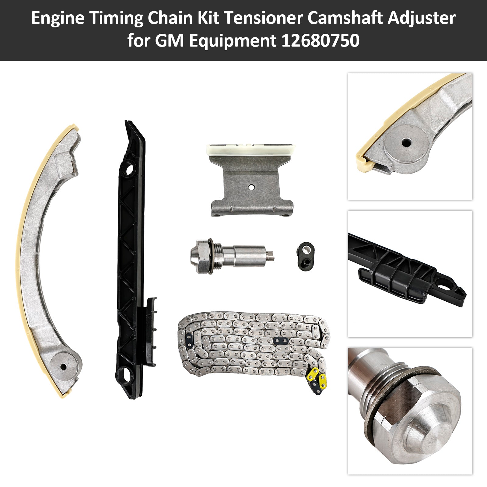 12680750 Engine Timing Chain Kit Tensioner Camshaft Adjuster for GM Equipment