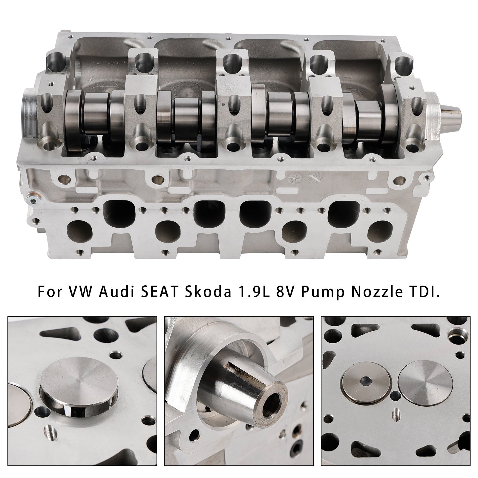 VW Audi SEAT Skoda 1.9L 8V Pump Nozzle TDI Cylinder Head Complete with Camshaft 038103373R