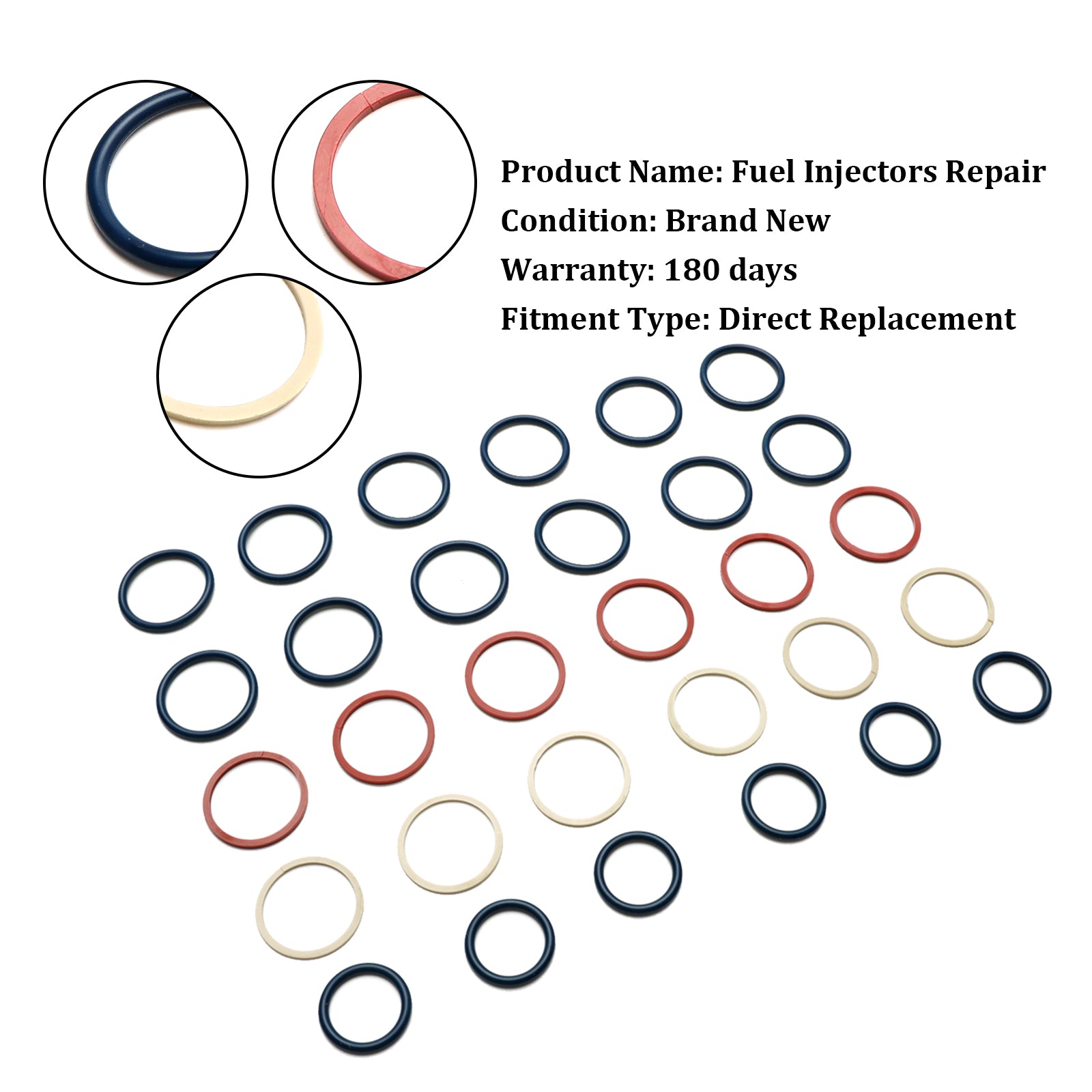 6PCS Fuel Injectors Seal O-Ring Kit Fit Caterpillar C7 Fit CAT C7 External