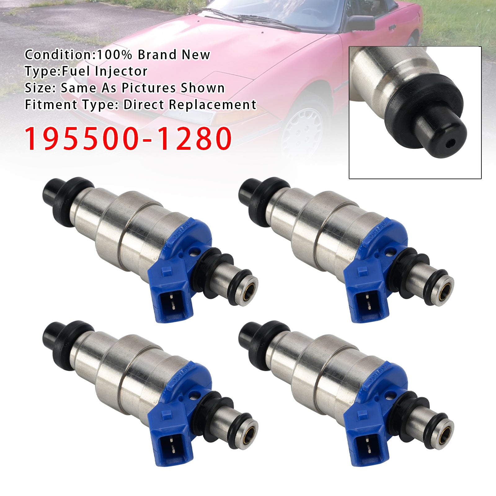 4Pcs Fuel Injector For Mazda MX-6 626 Ford Probe Mercury 1.6L 2.2L 195500-1280