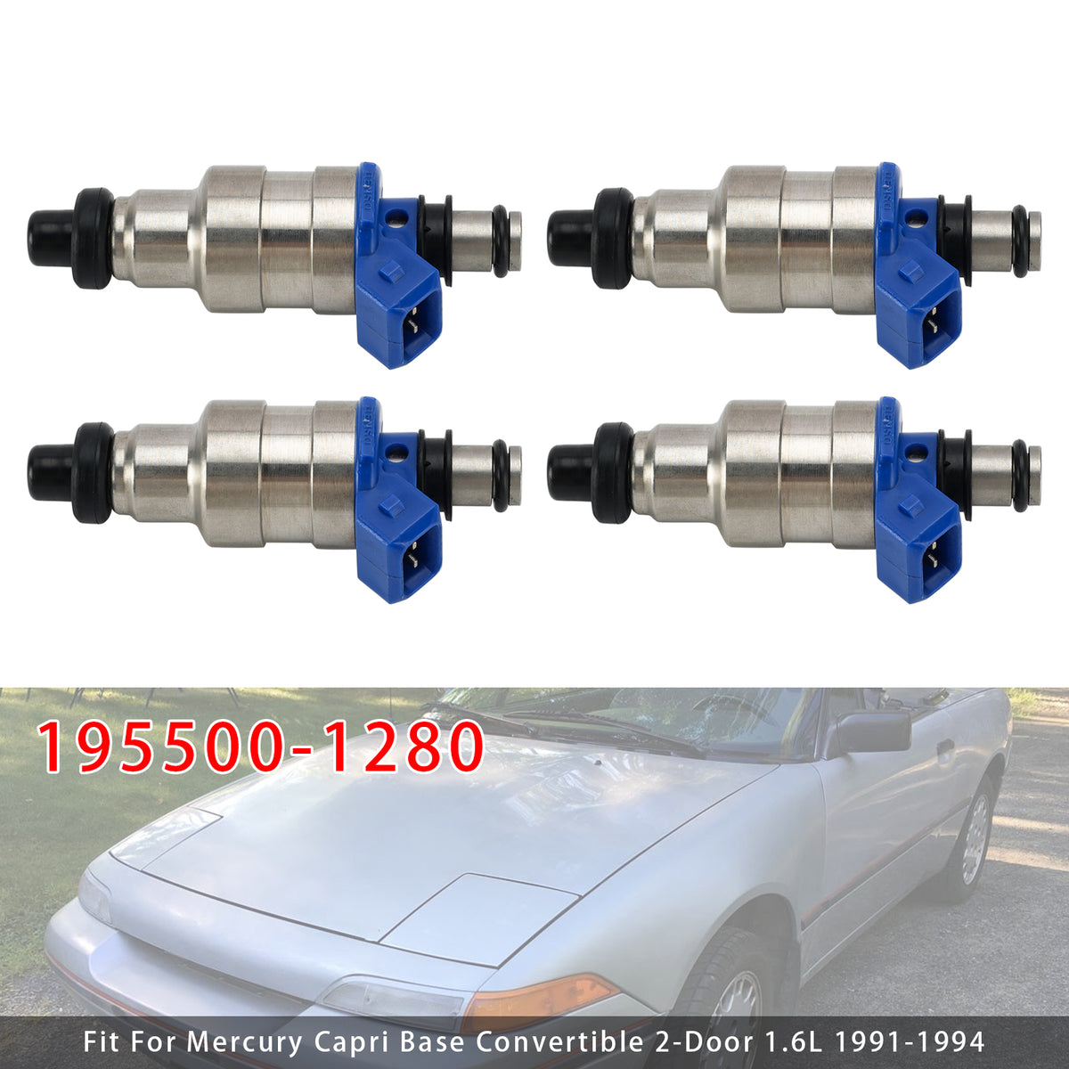 4Pcs Fuel Injector For Mazda MX-6 626 Ford Probe Mercury 1.6L 2.2L 195500-1280
