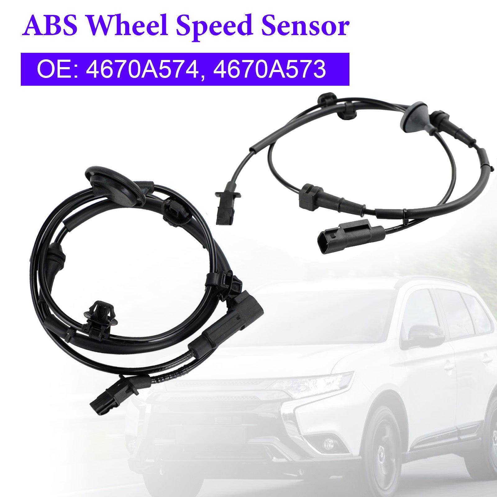 2Pcs Rear Left & Right ABS Speed Sensor For Mitsubishi Outlander III 2010-On