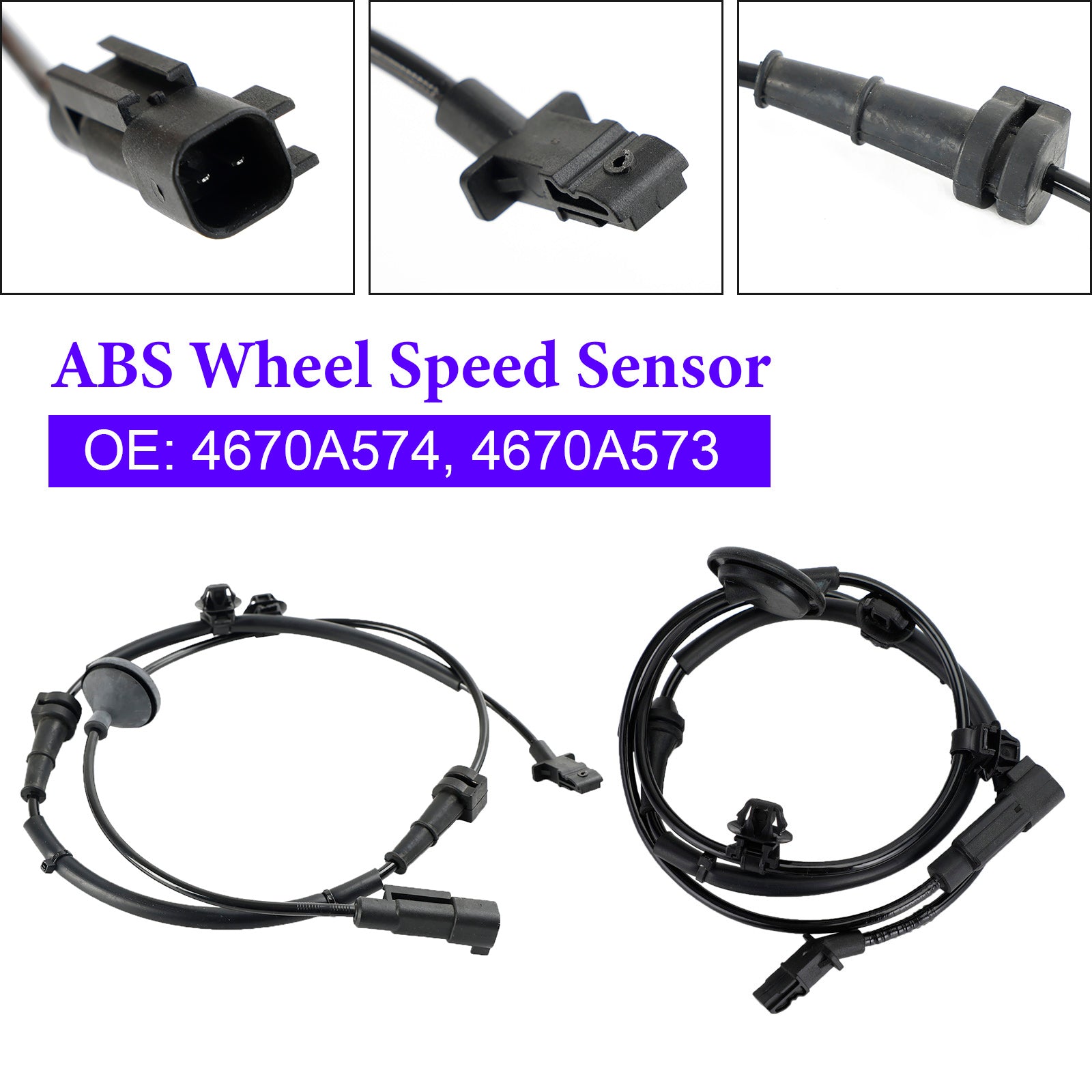 2Pcs Rear Left & Right ABS Speed Sensor For Mitsubishi Outlander III 2010-On