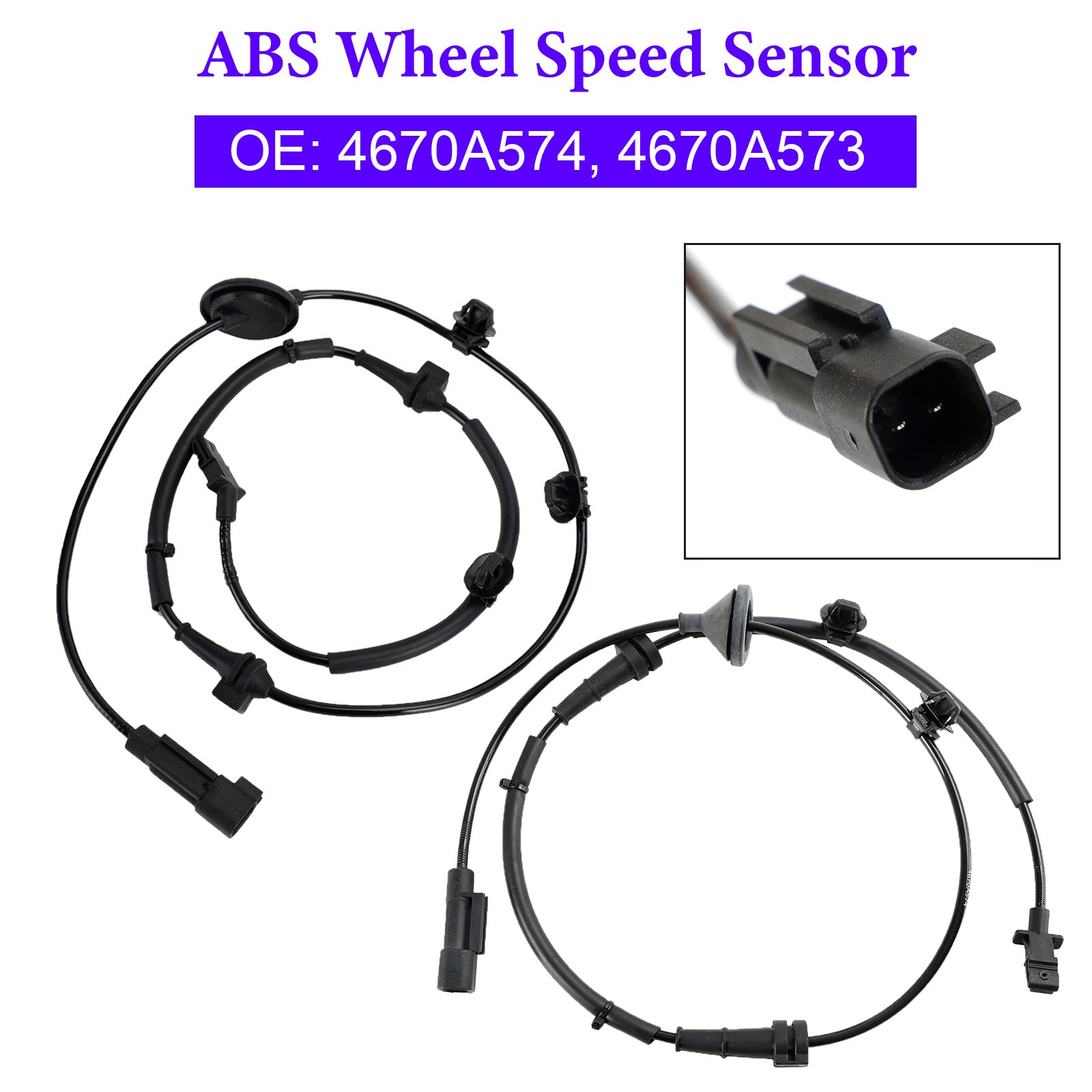 2Pcs Rear Left & Right ABS Speed Sensor For Mitsubishi Outlander III 2010-On