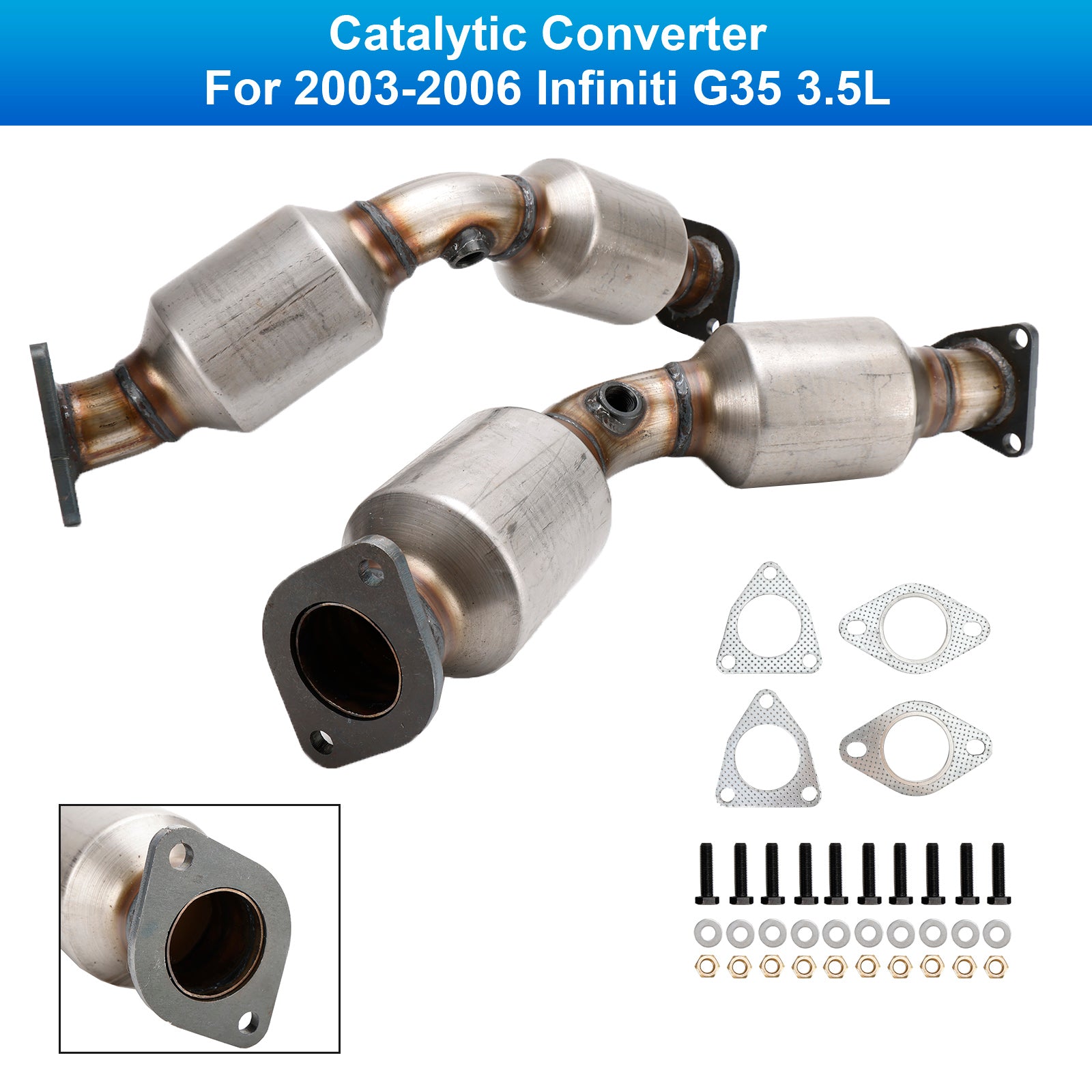 2003-2009 Nissan 350Z 3.5L 전면 좌우 촉매 변환기 16197 16198 일반