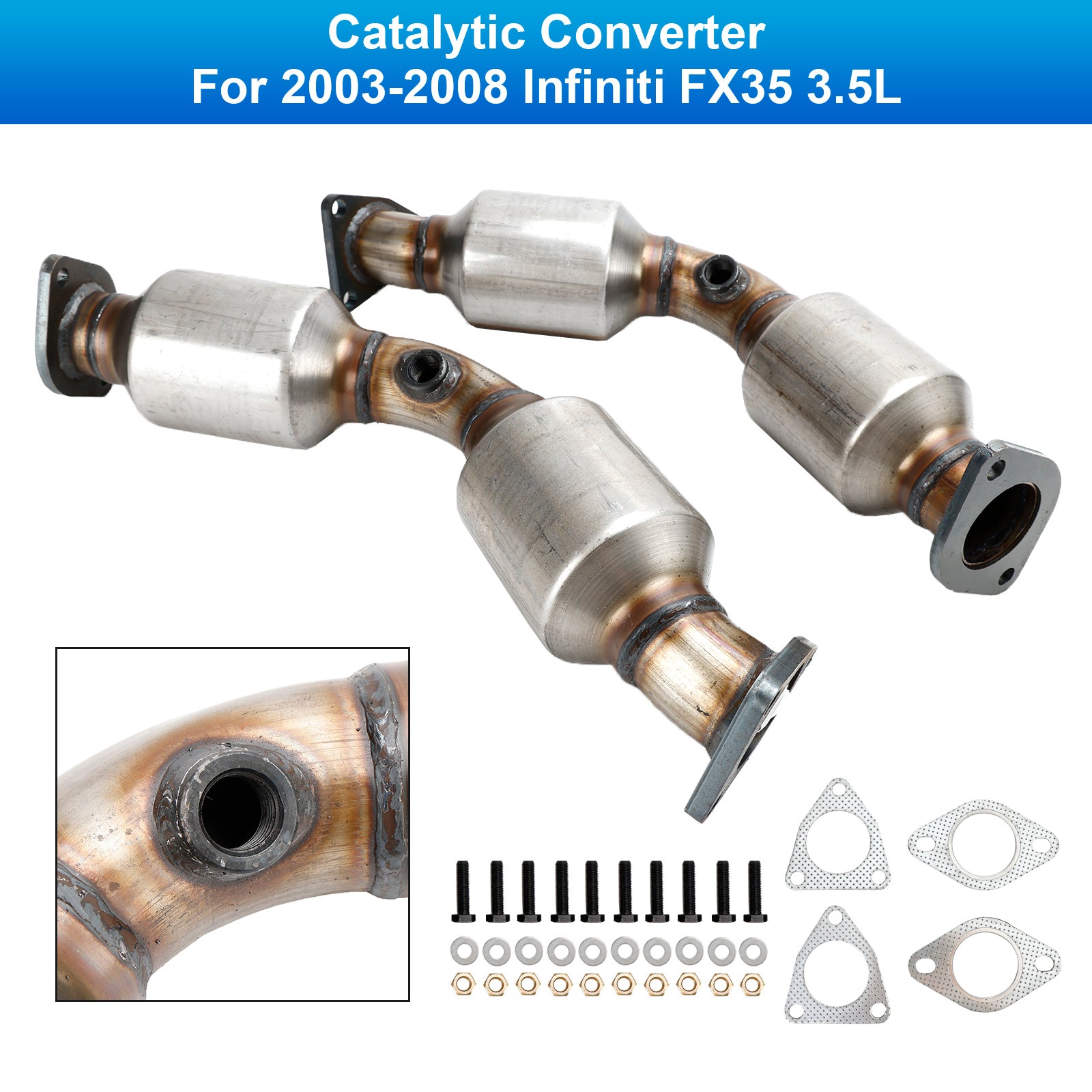 2003-2009 Nissan 350Z 3.5L 전면 좌우 촉매 변환기 16197 16198 일반