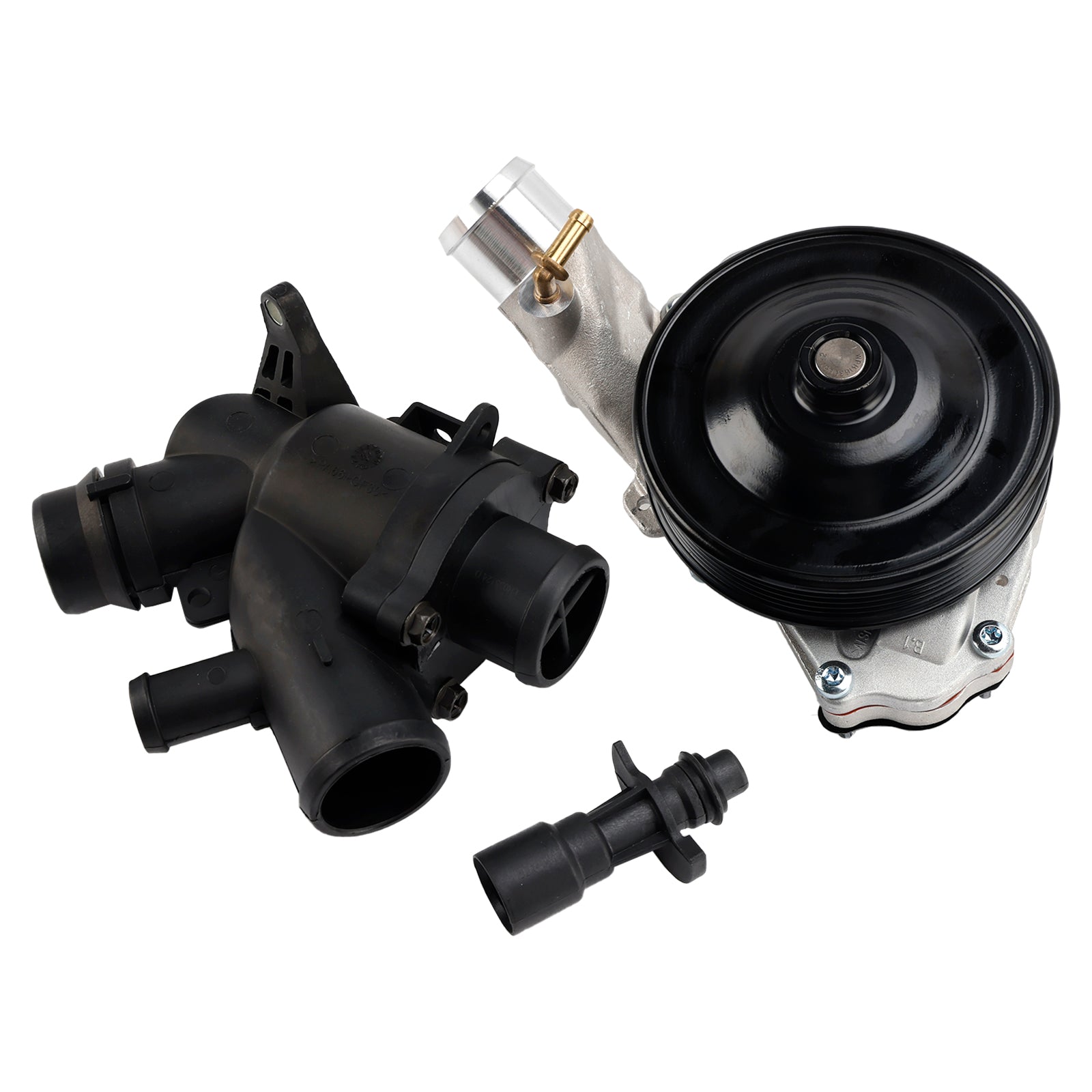 Jaguar 2011 - 2015 XJ Water Pump w/ Bolts Gaskets Connector + Thermostat Kit