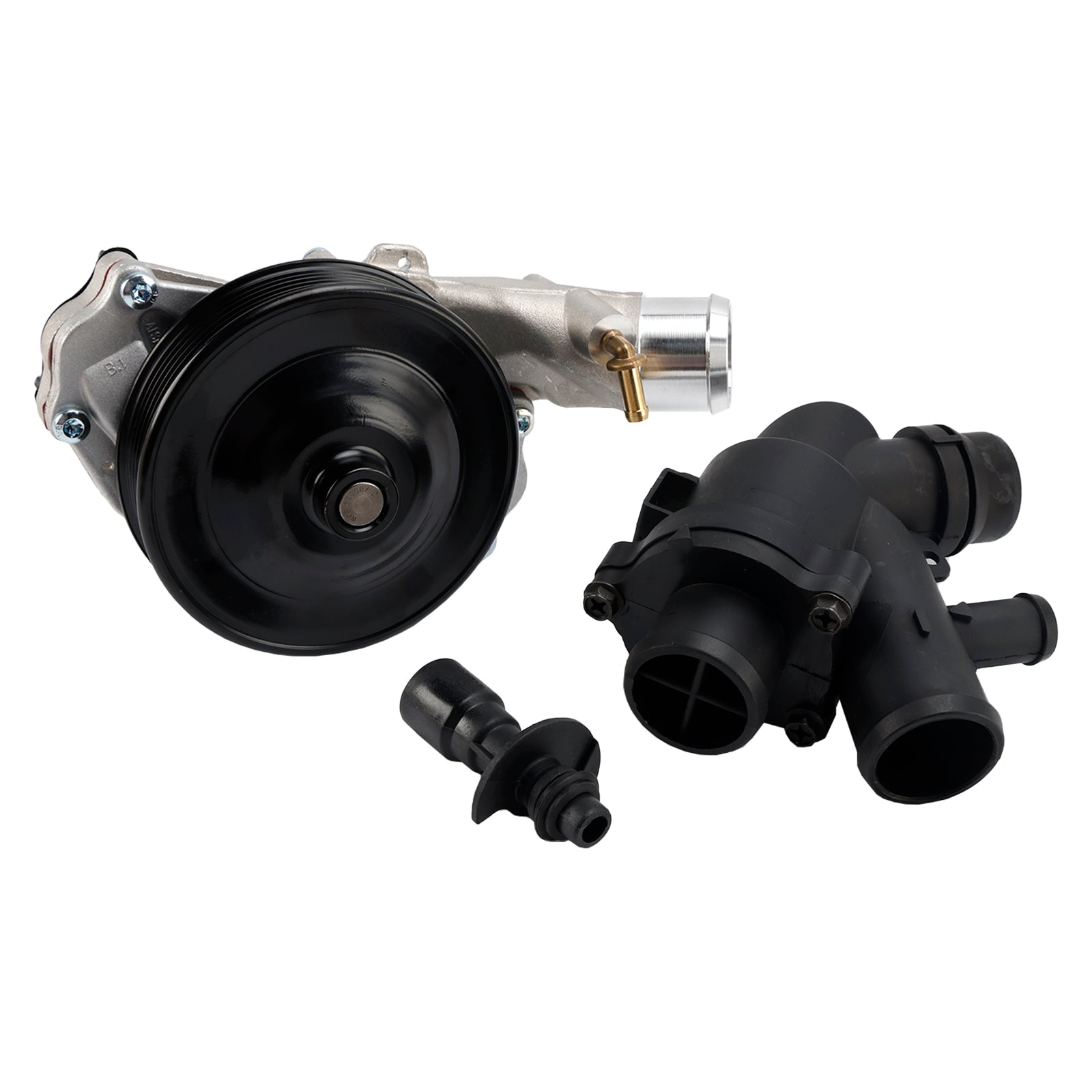 Jaguar 2011 - 2015 XJ Water Pump w/ Bolts Gaskets Connector + Thermostat Kit