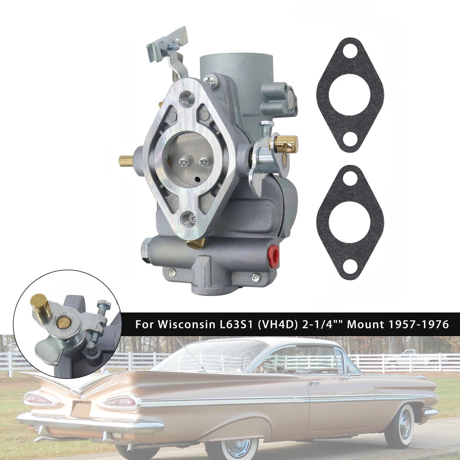 12098 Carburetor For Wisconsin L63S1 (VH4D) 2-1/4" Mount 1957-1976