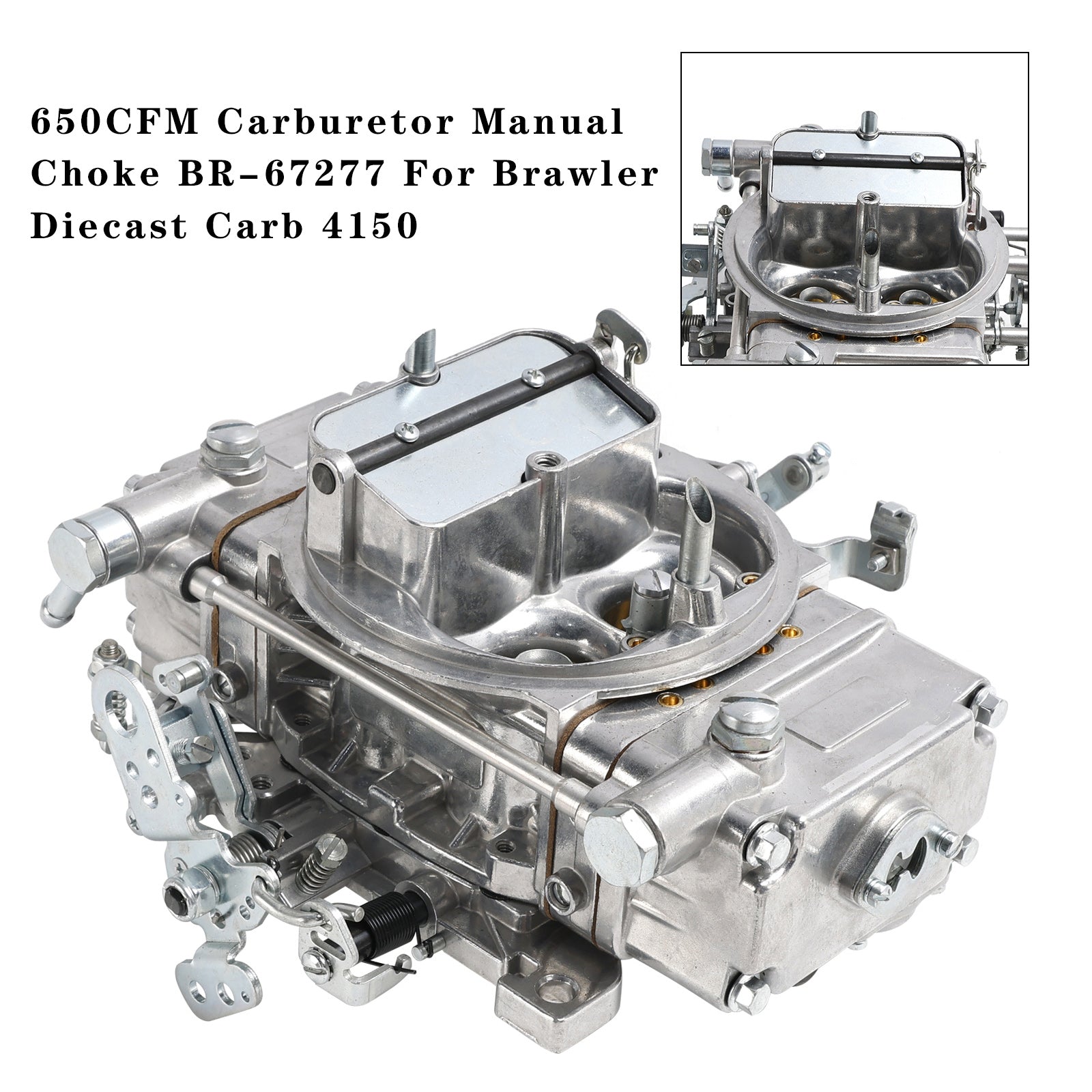 650CFM Carburetor Manual Choke BR-67277 For Brawler Diecast Carb 4150