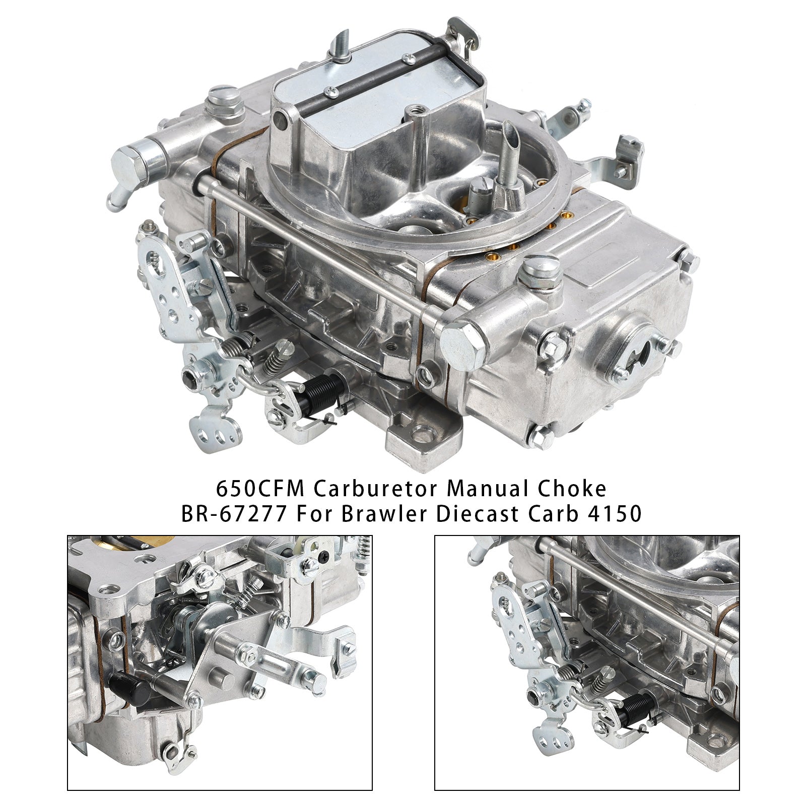 650CFM Carburetor Manual Choke BR-67277 For Brawler Diecast Carb 4150