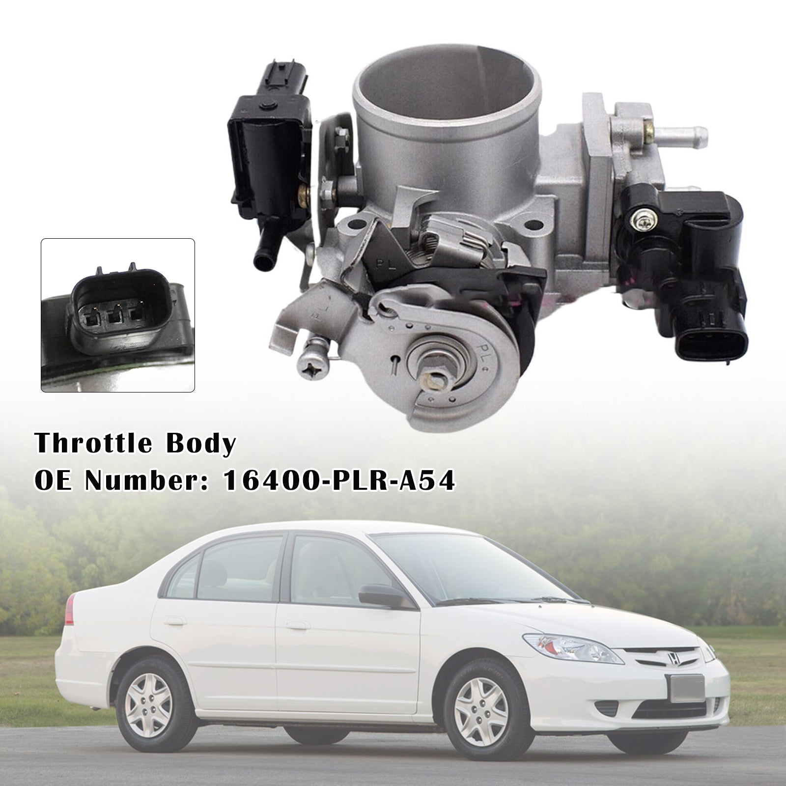 2001-2005 Honda Civic 4AT CVT 1.7L Throttle Body 16400-PLR-A54