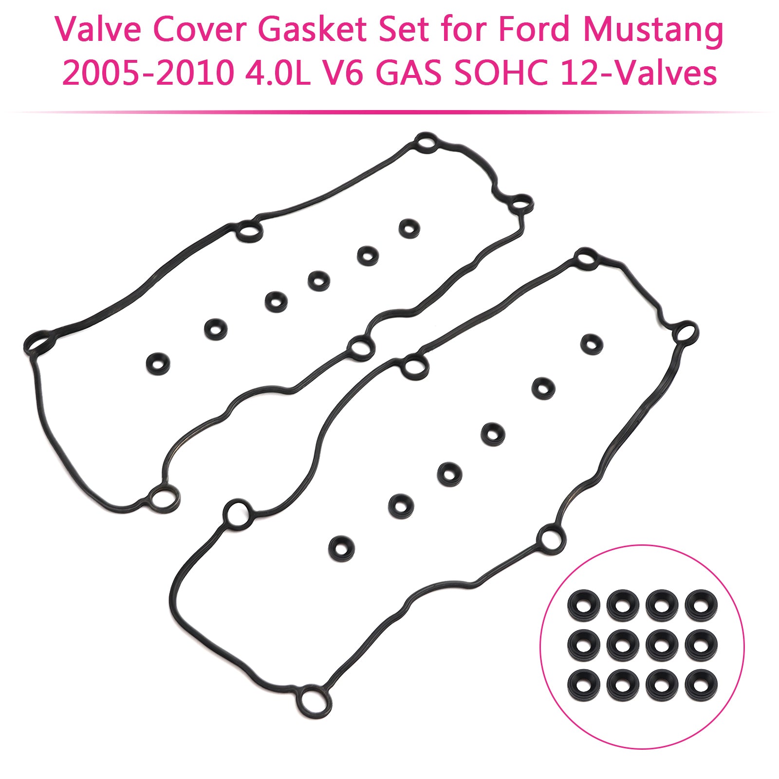 2005-2010 Ford Mustang 4.0L V6 GAS SOHC 12-Valves Valve Cover Gasket Set Generic