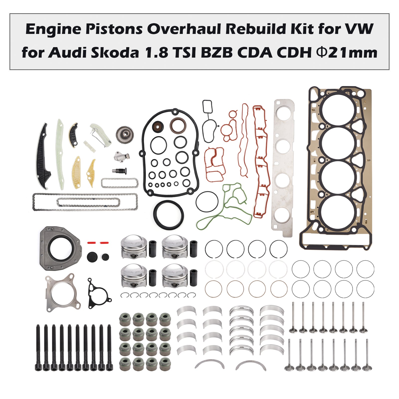 2008-2011 AUDI A5 1.8 TFSI CDHB Engine Pistons Overhaul Rebuild Kit 06H107065CP 06H109509Q