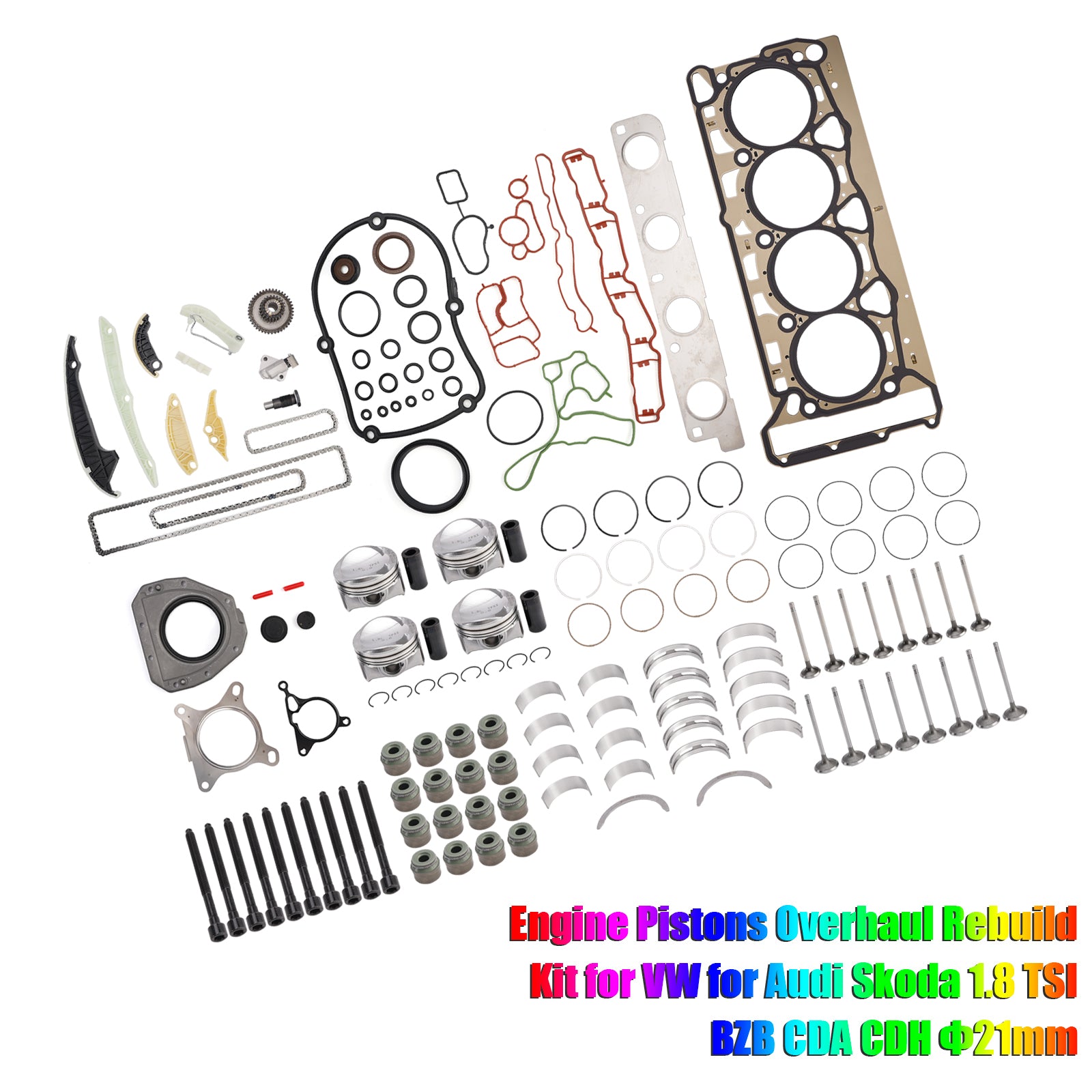 2008-2011 AUDI A5 1.8 TFSI CDHB Engine Pistons Overhaul Rebuild Kit 06H107065CP 06H109509Q