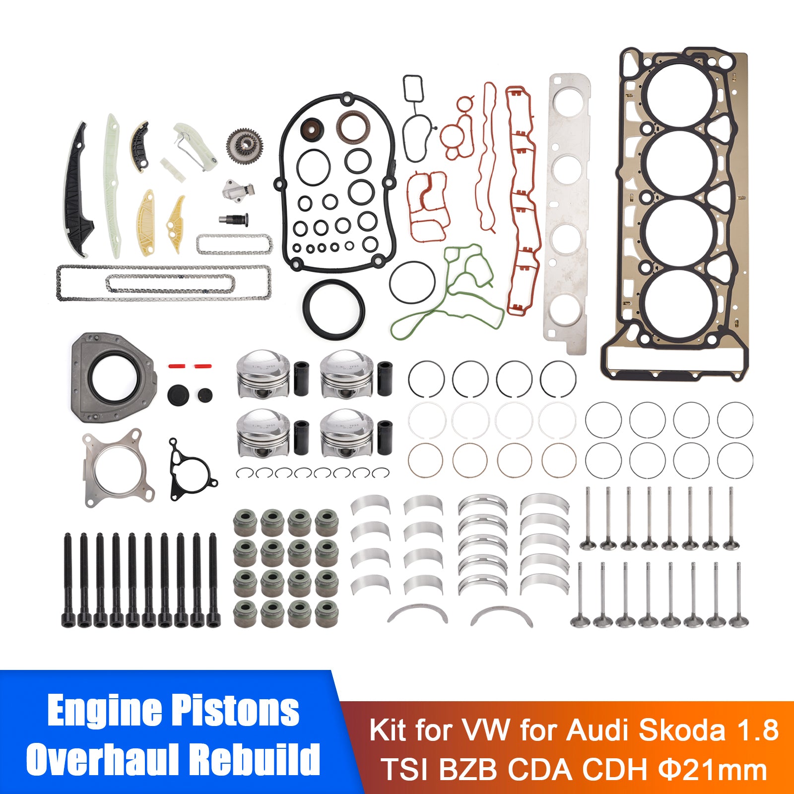 2008-2011 AUDI A5 1.8 TFSI CDHB Engine Pistons Overhaul Rebuild Kit 06H107065CP 06H109509Q