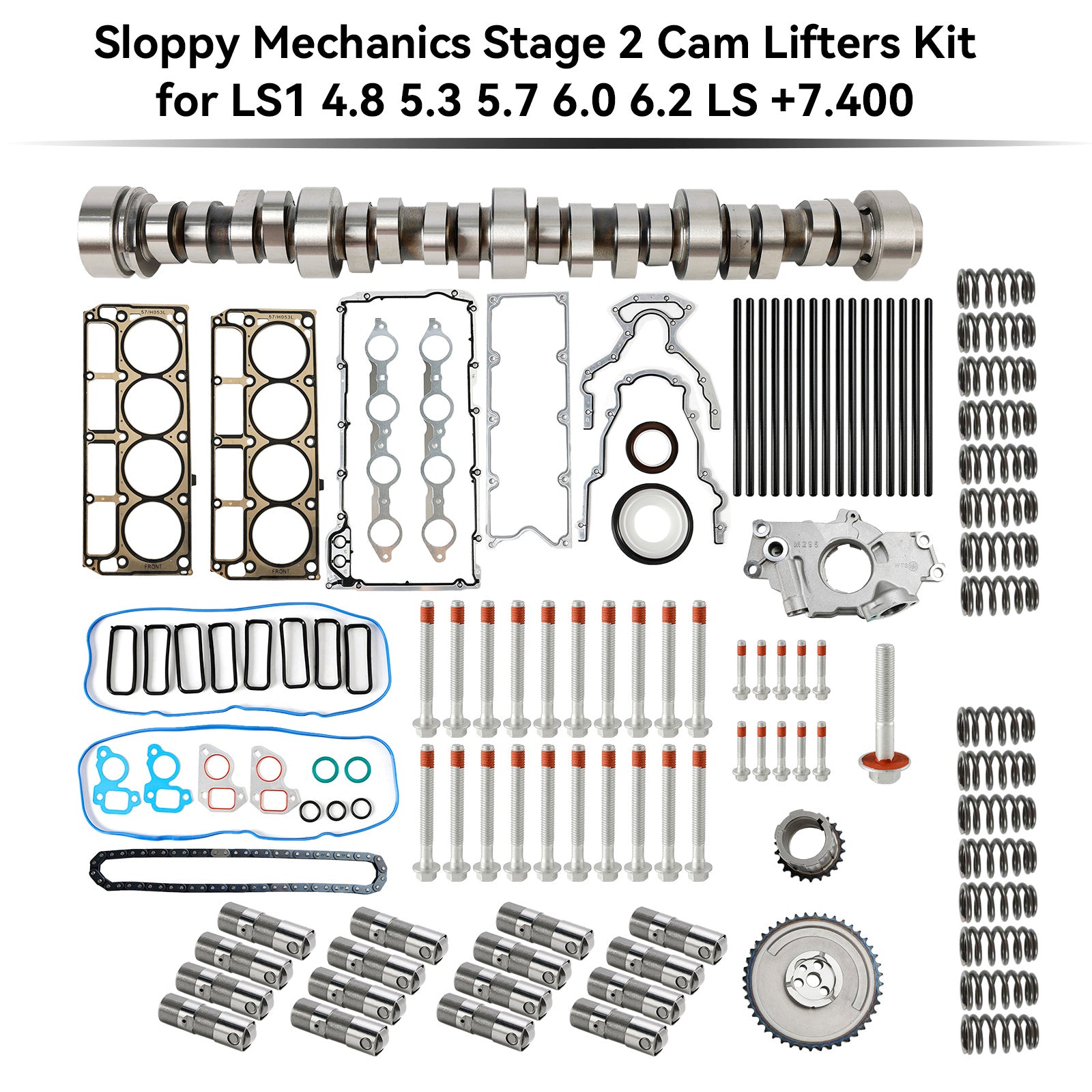 Sloppy Mechanics Stage 2 Cam Lifters Kit Chevy LS-Series Engine 1997-Up LS1 4.8 5.3 5.7 6.0 6.2 LS +7.400