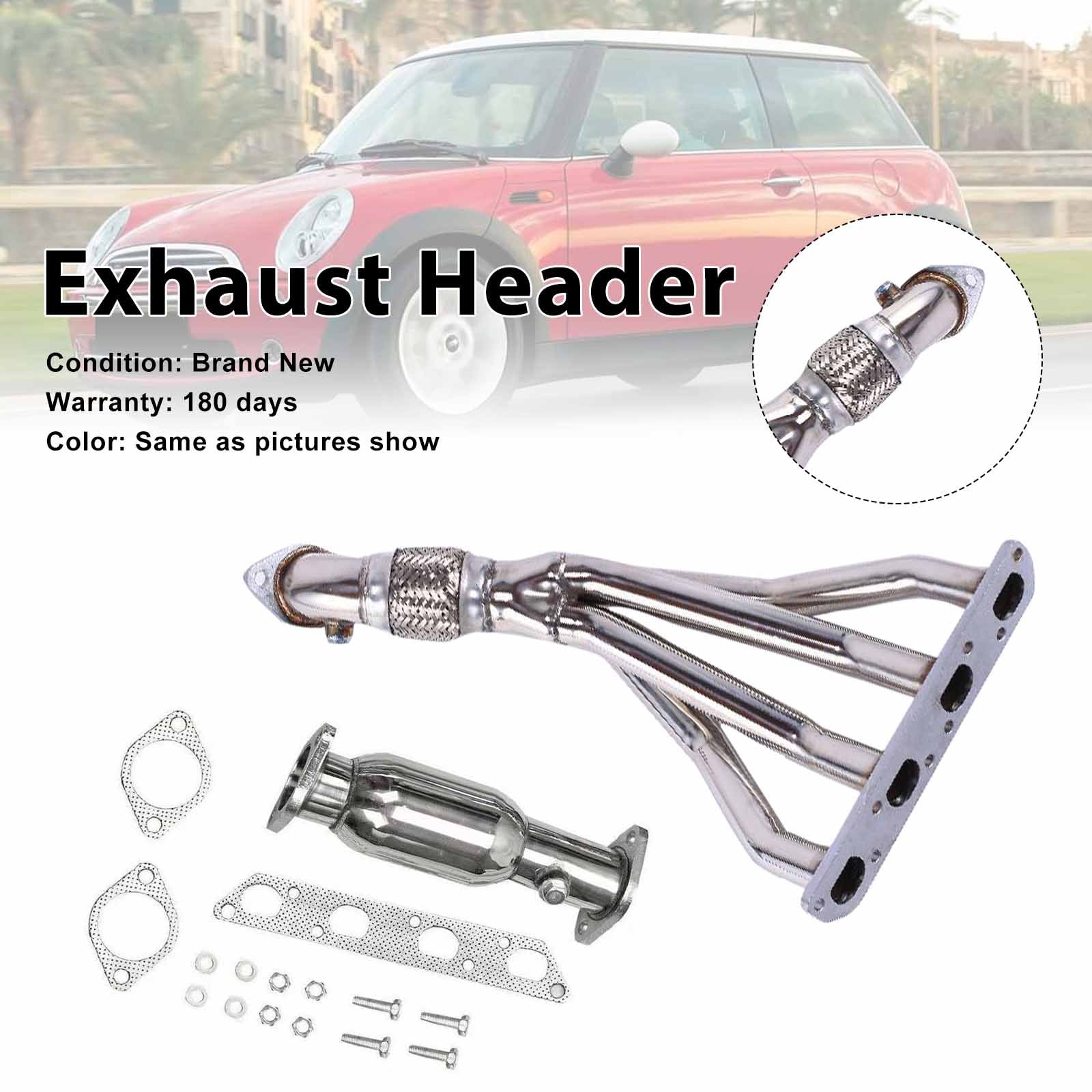Stainless Steel Exhaust Manifold Header Fit Mini Cooper R50/R52/R53 2002-2008