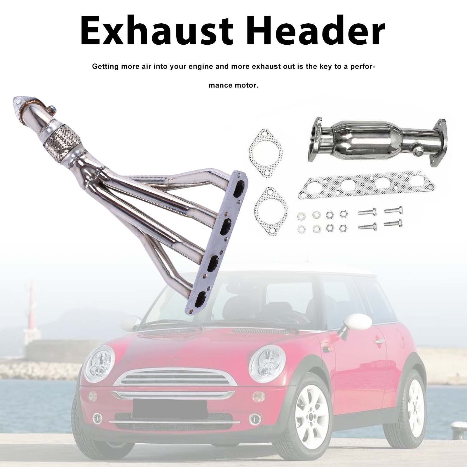 Stainless Steel Exhaust Manifold Header Fit Mini Cooper R50/R52/R53 2002-2008