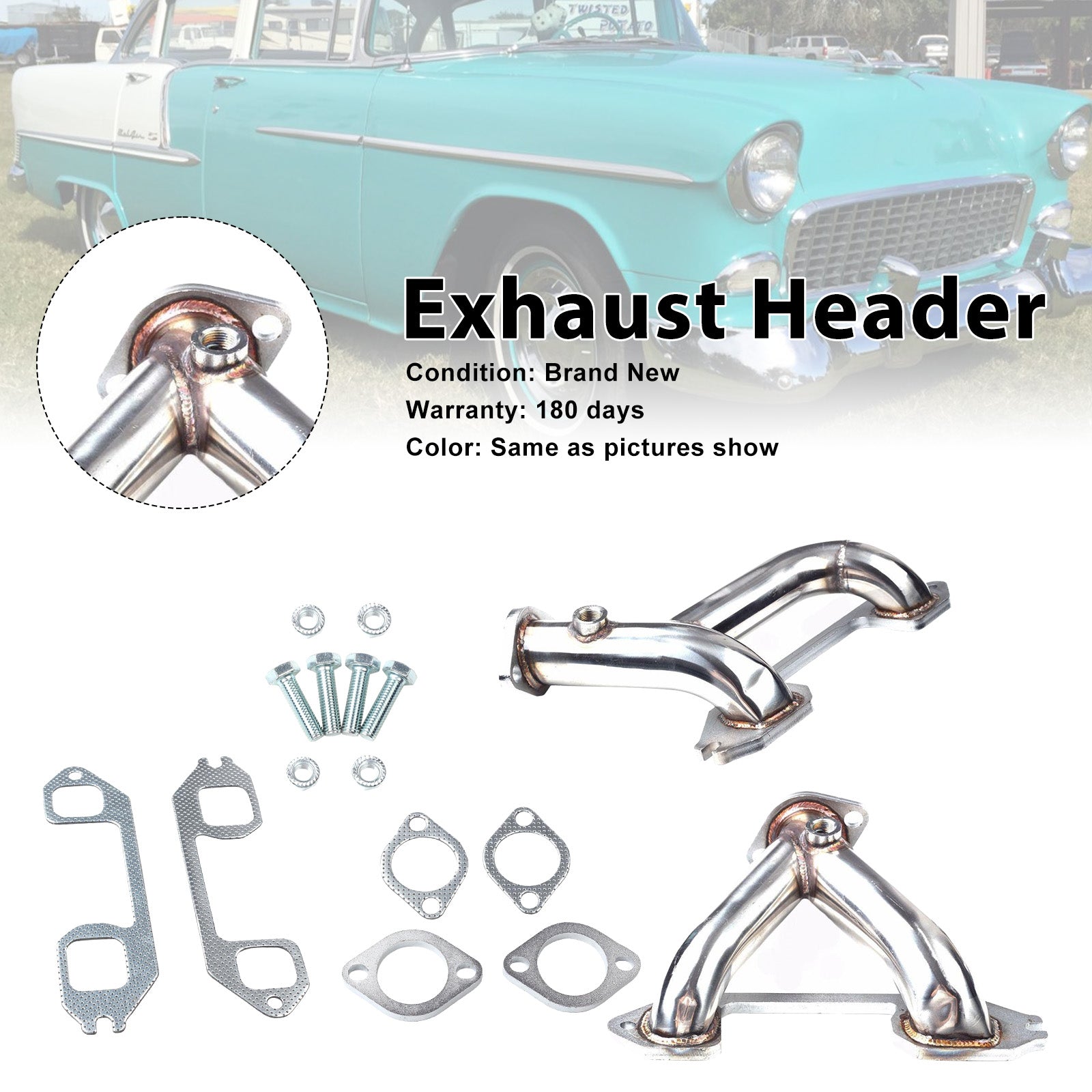 Stainless Steel Exhaust Manifold Header Fit Chevrolet 216/235/261 1937-1962