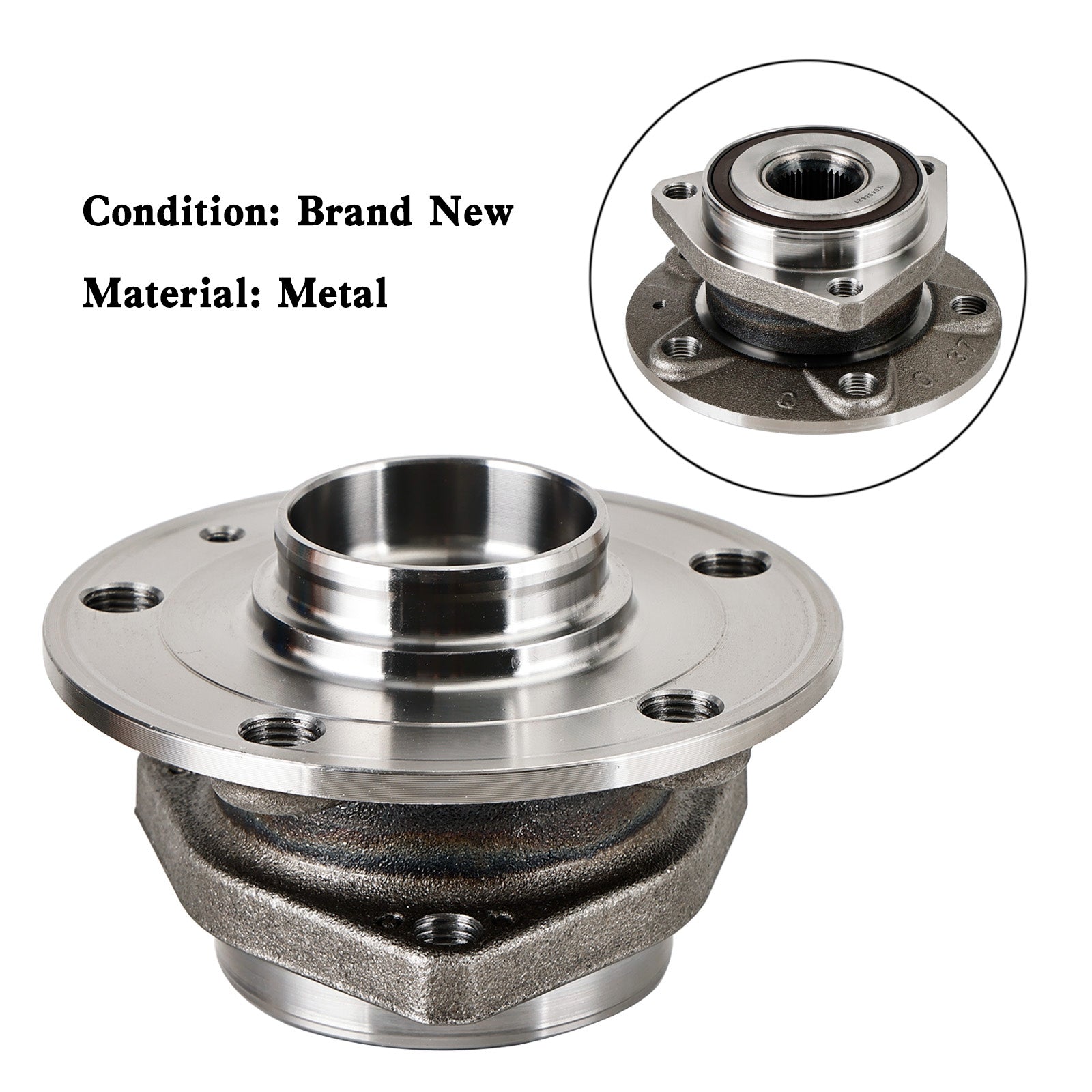 Front Wheel Bearing Hub w/3 Holes 1K0498621 For Audi A3 VW Caddy MK3 Golf 5/6/7
