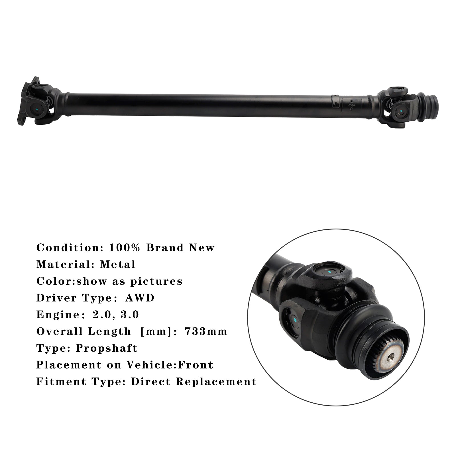 Front Propshaft 26207589985 For BMW X3 F25 10-17 X4 F26 14-18 AWD