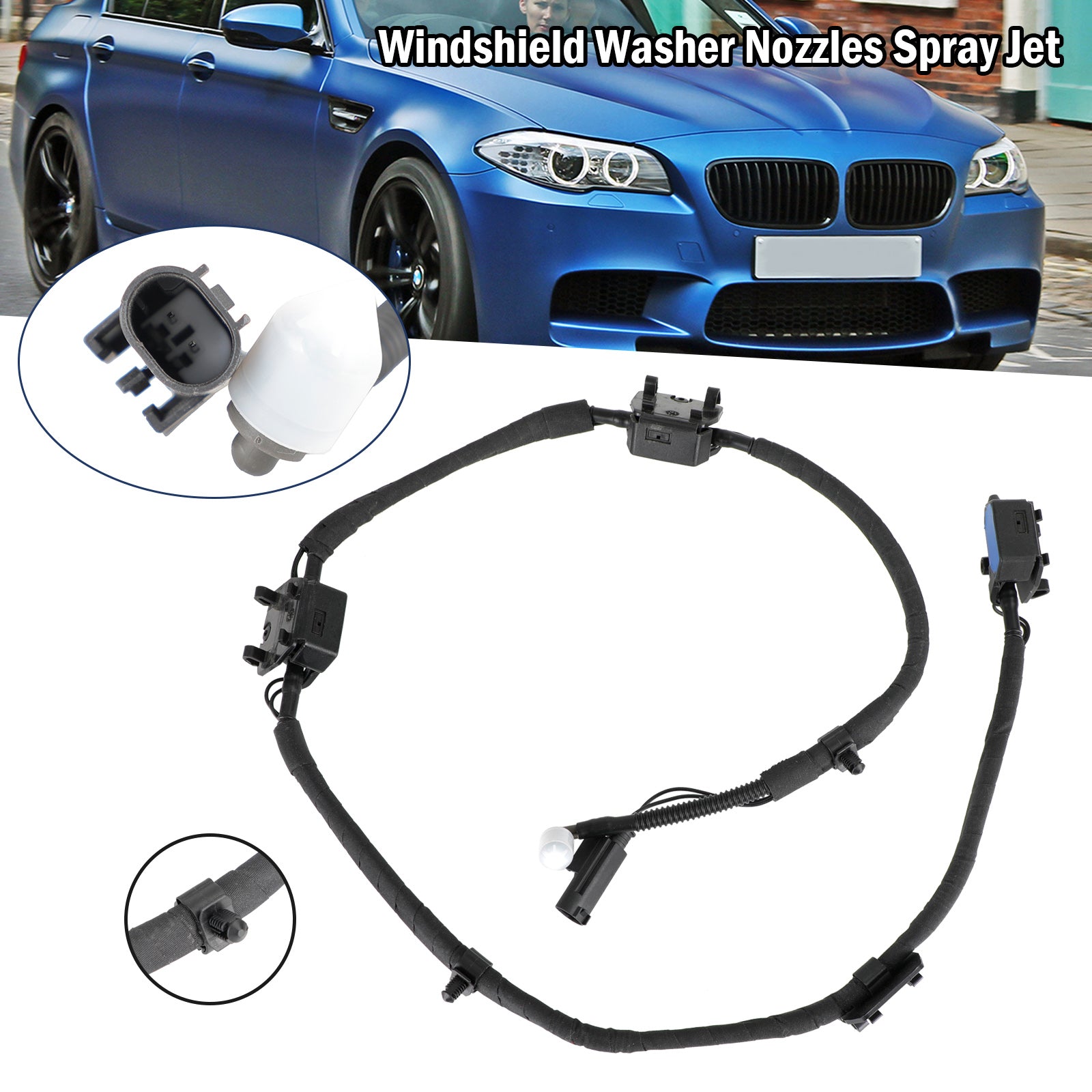 Windshield Washer Nozzles Spray Jet for BMW F10 F11 F18 61667205117 61667205118 Generic