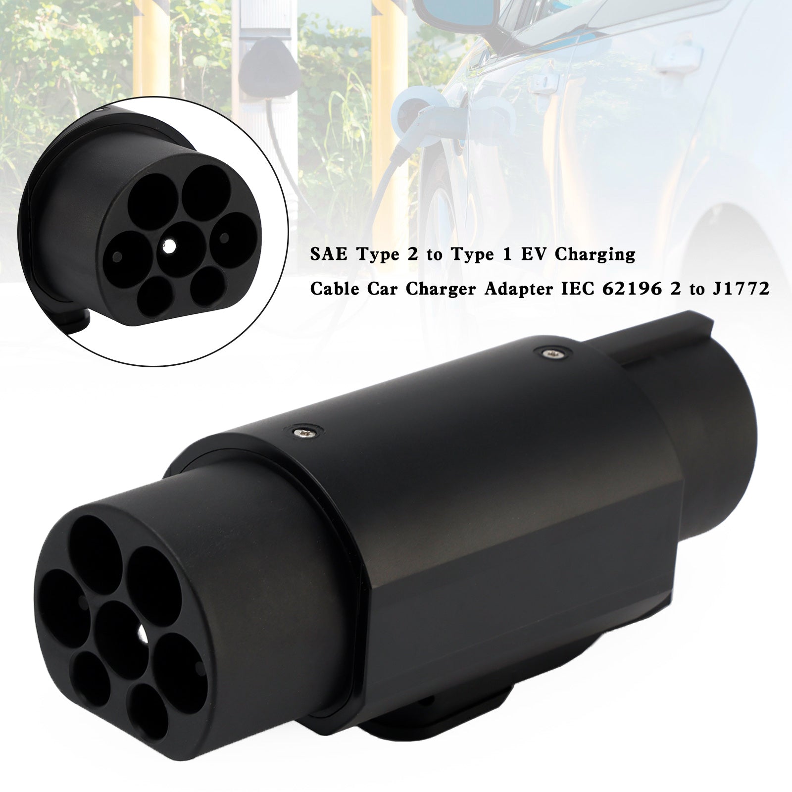 SAE Type 2 to Type 1 EV Charging Cable Car Charger Adapter IEC 62196 2 to J1772