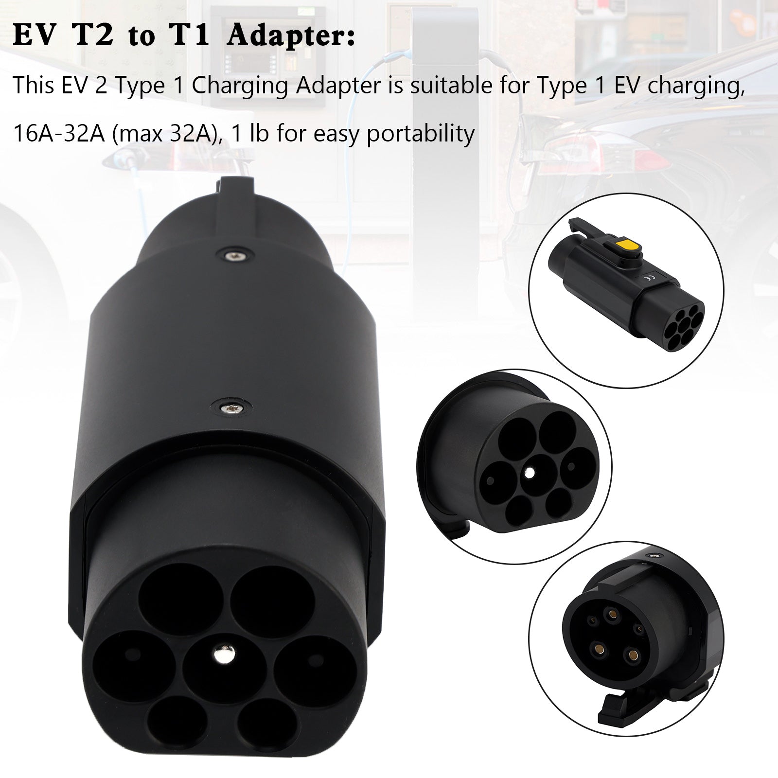 SAE Type 2 to Type 1 EV Charging Cable Car Charger Adapter IEC 62196 2 to J1772