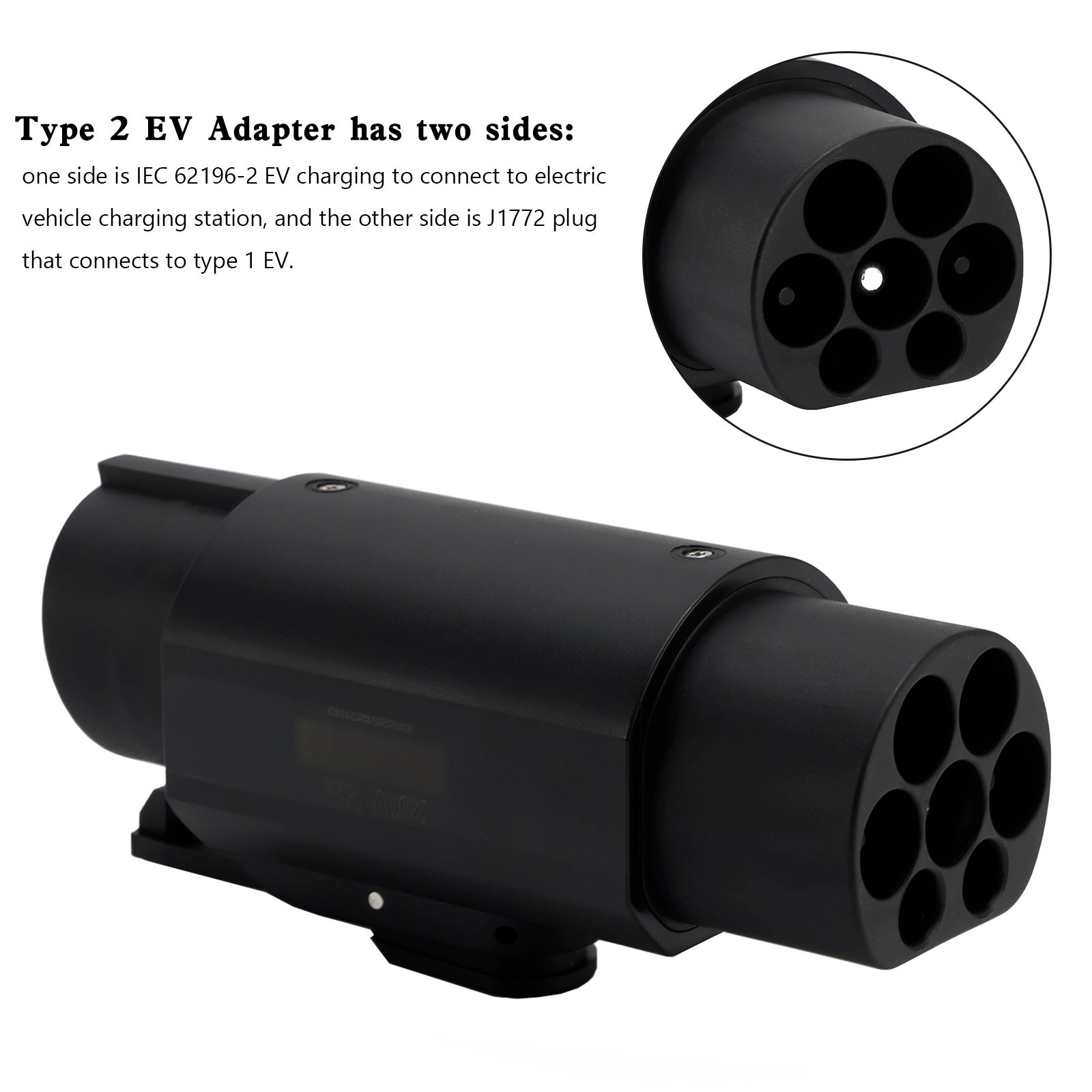 SAE Type 2 to Type 1 EV Charging Cable Car Charger Adapter IEC 62196 2 to J1772