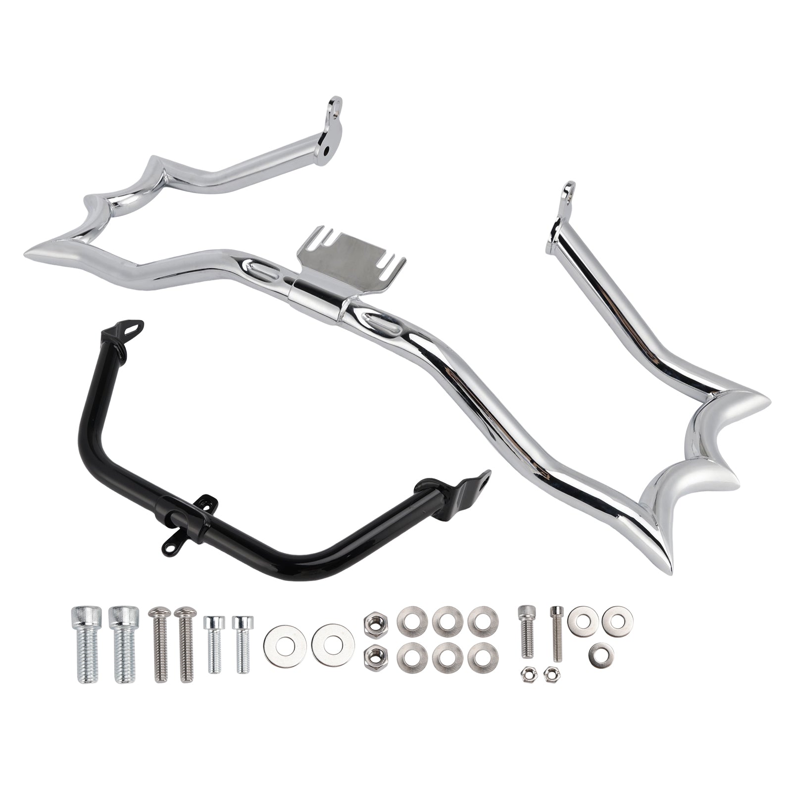 2009-2023 Touring Road King Bumper Engine Guard Fairing Mount Crash Bar Kit Chrome