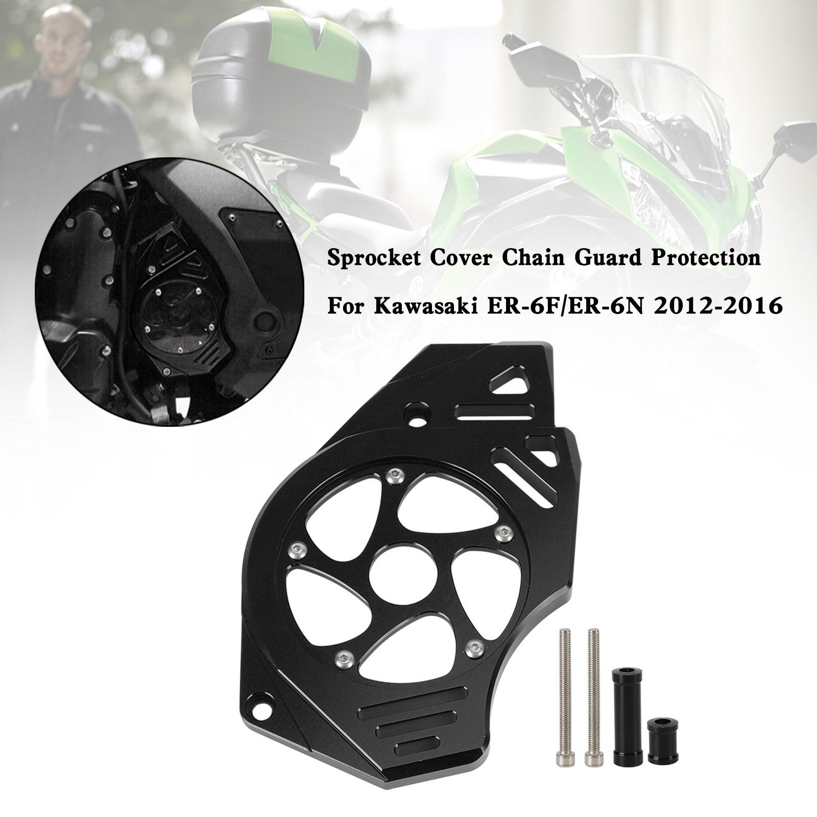 Kawasaki Ninja Vulcan 650 ER-6N Protección de la cubierta de la cadena de la cubierta del piñón
